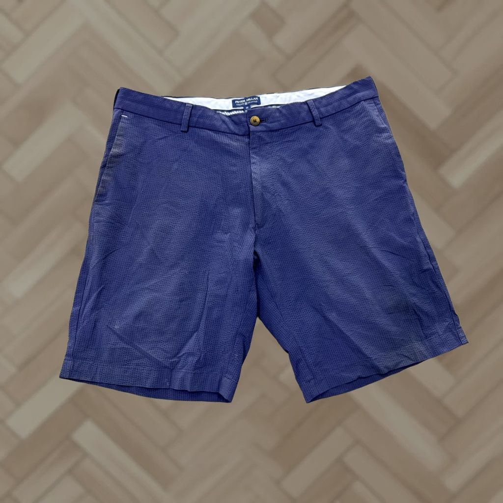 Peter Millar Peter Millar Crown Crafted Golf Performance Mens 34 Navy Seersucker Shorts Size US 34 / EU 50 - 1 Thumbnail