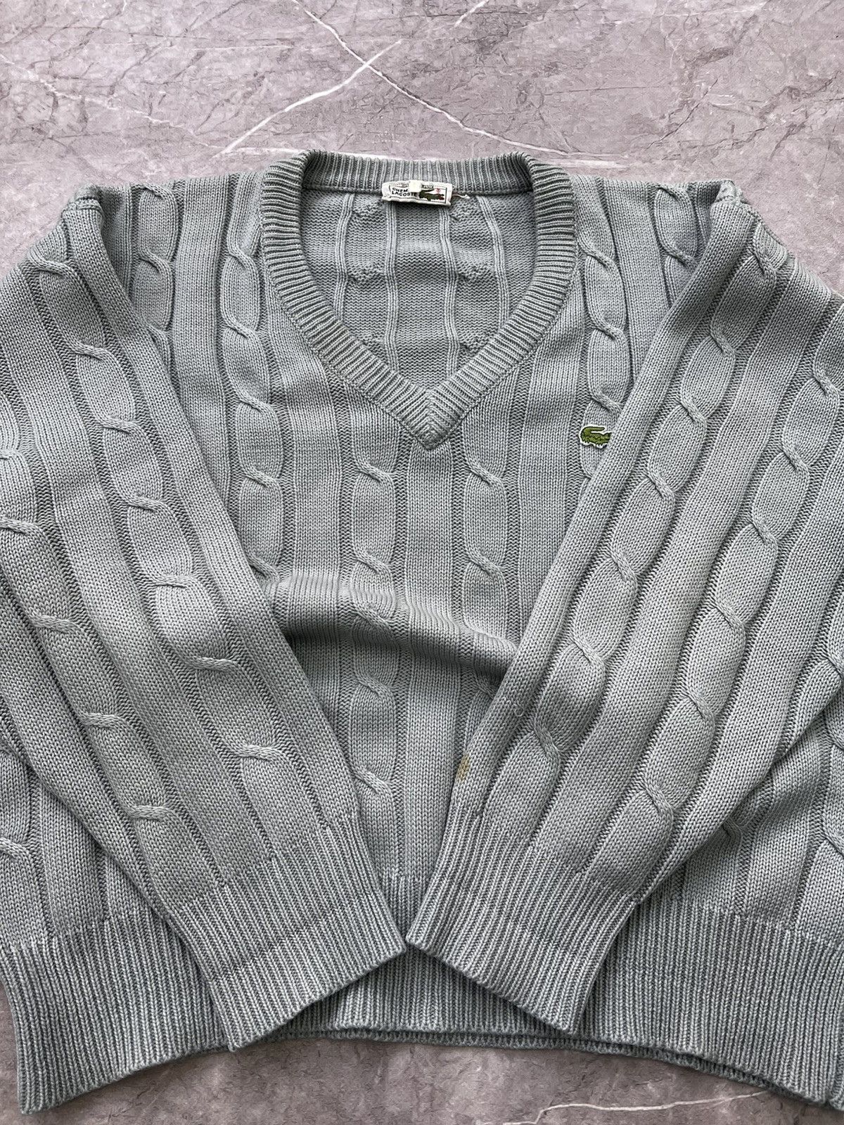 Japanese Brand × Lacoste VINTAGE V-NECK LACOSTE CHEMISE SWEATER RIPPED y2k streetwear Size US L / EU 52-54 / 3 - 9 Thumbnail