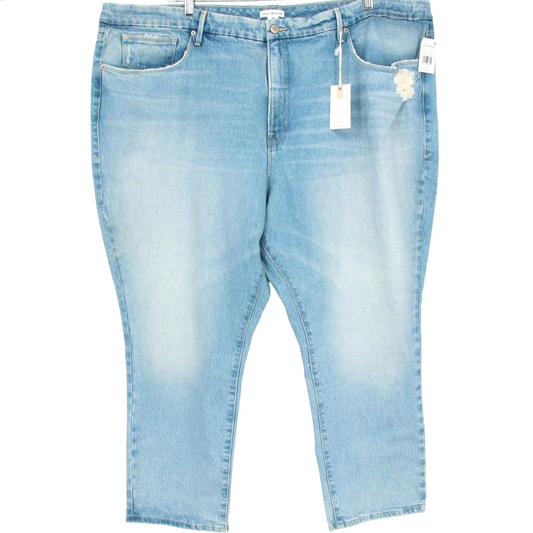 Good American Good American Womens Good Classic High Rise Straight Leg Jeans Light Wash Sz 26 Size 26" / US 2 / IT 38 - 2 Thumbnail