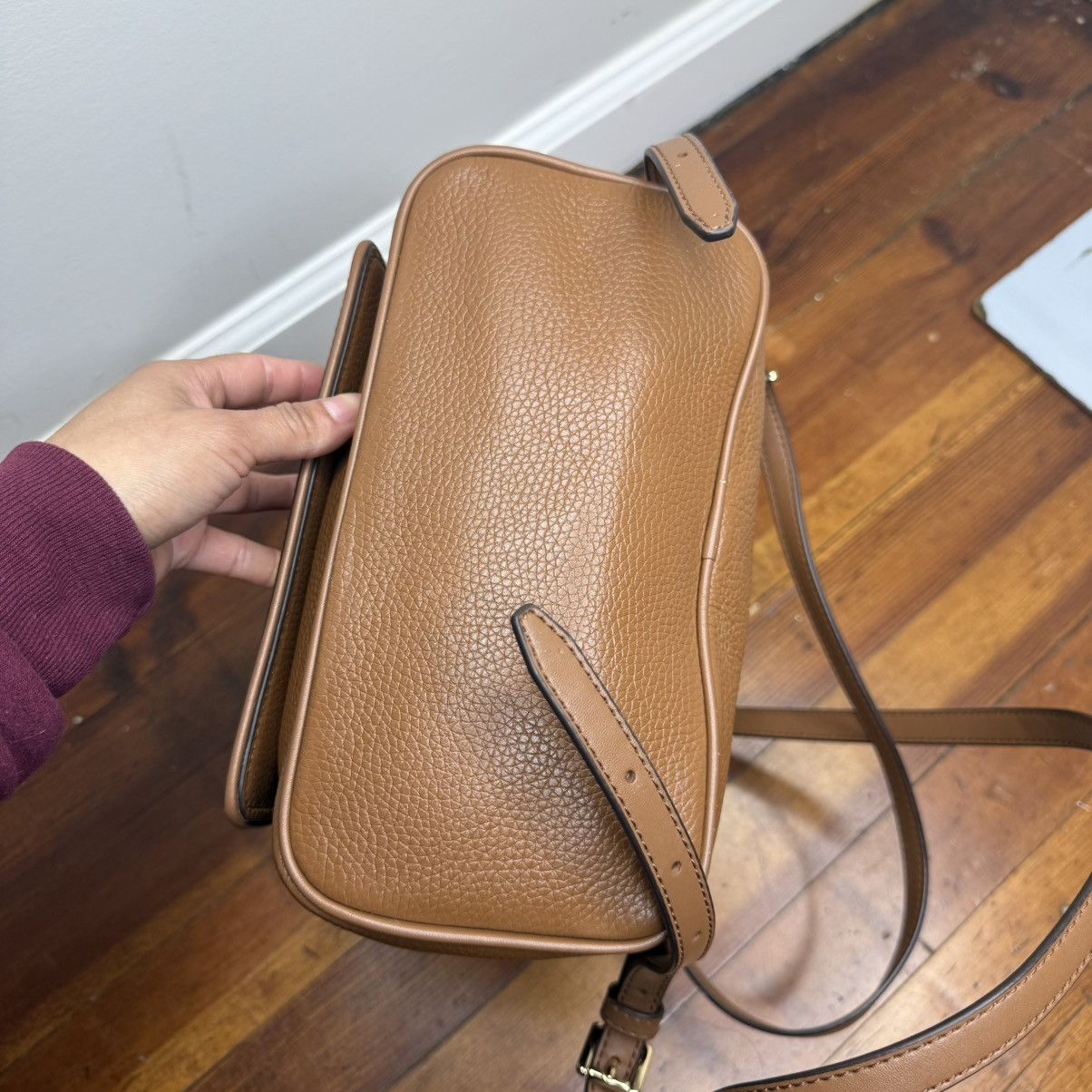 Michael Kors Michael Kors Brown Pebbled Leather Backpack with Gold Size ONE SIZE - 4 Thumbnail
