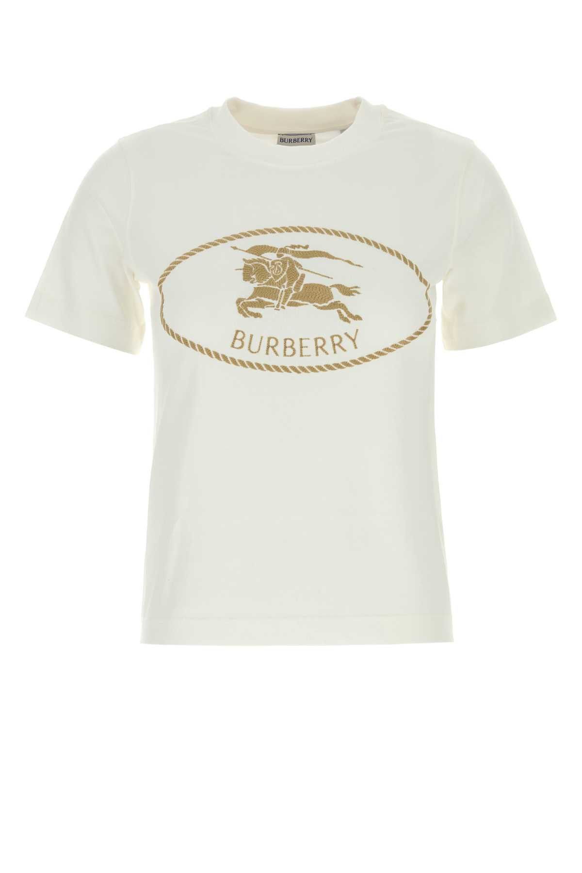 Burberry White Cotton T-Shirt Size XS / US 0-2 / IT 36-38 - 1 Thumbnail
