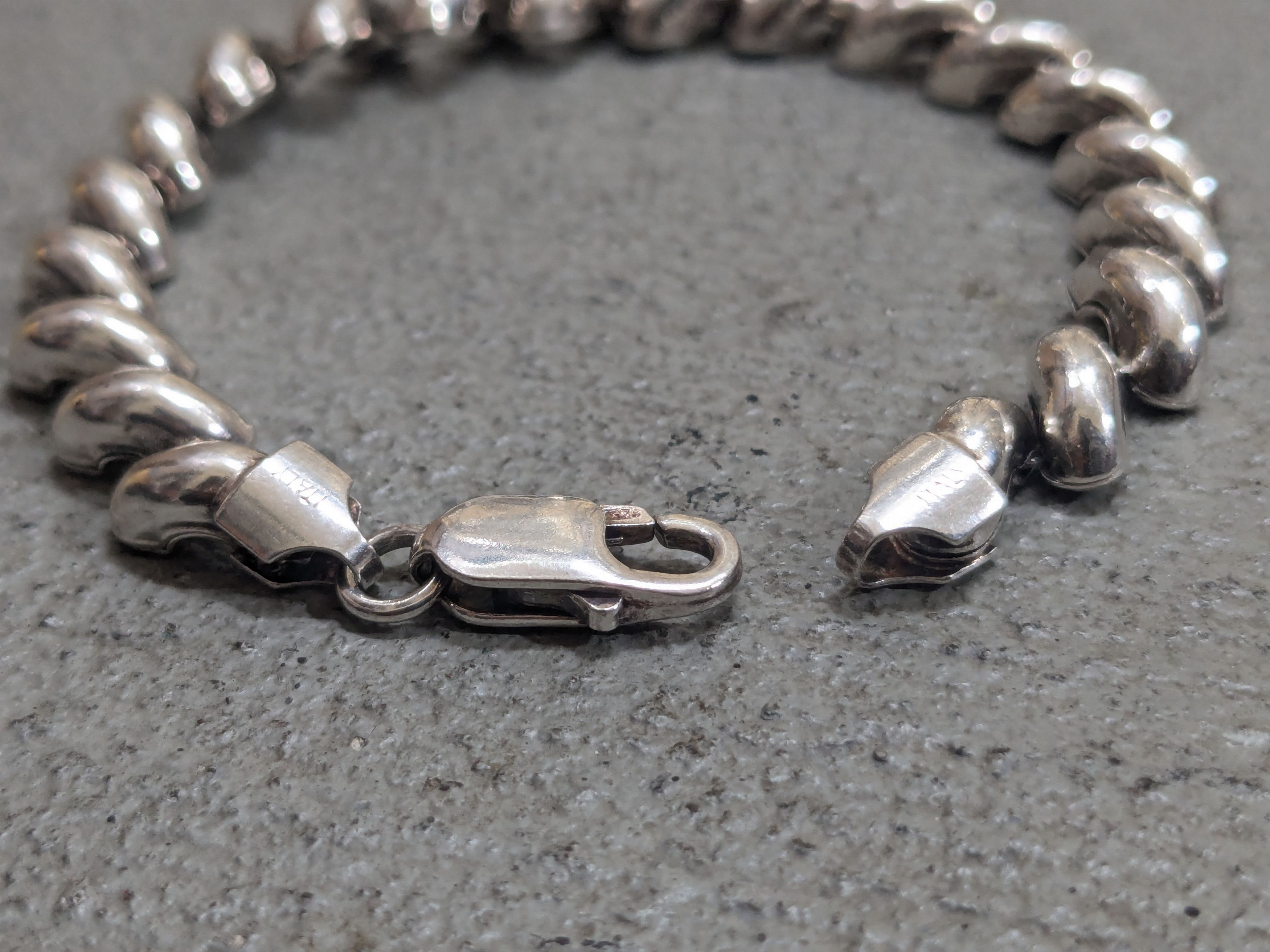 Sterling Silver Vintage Sterling Silver Bracelet San Marco Marcaroni Italy Size ONE SIZE - 5 Thumbnail