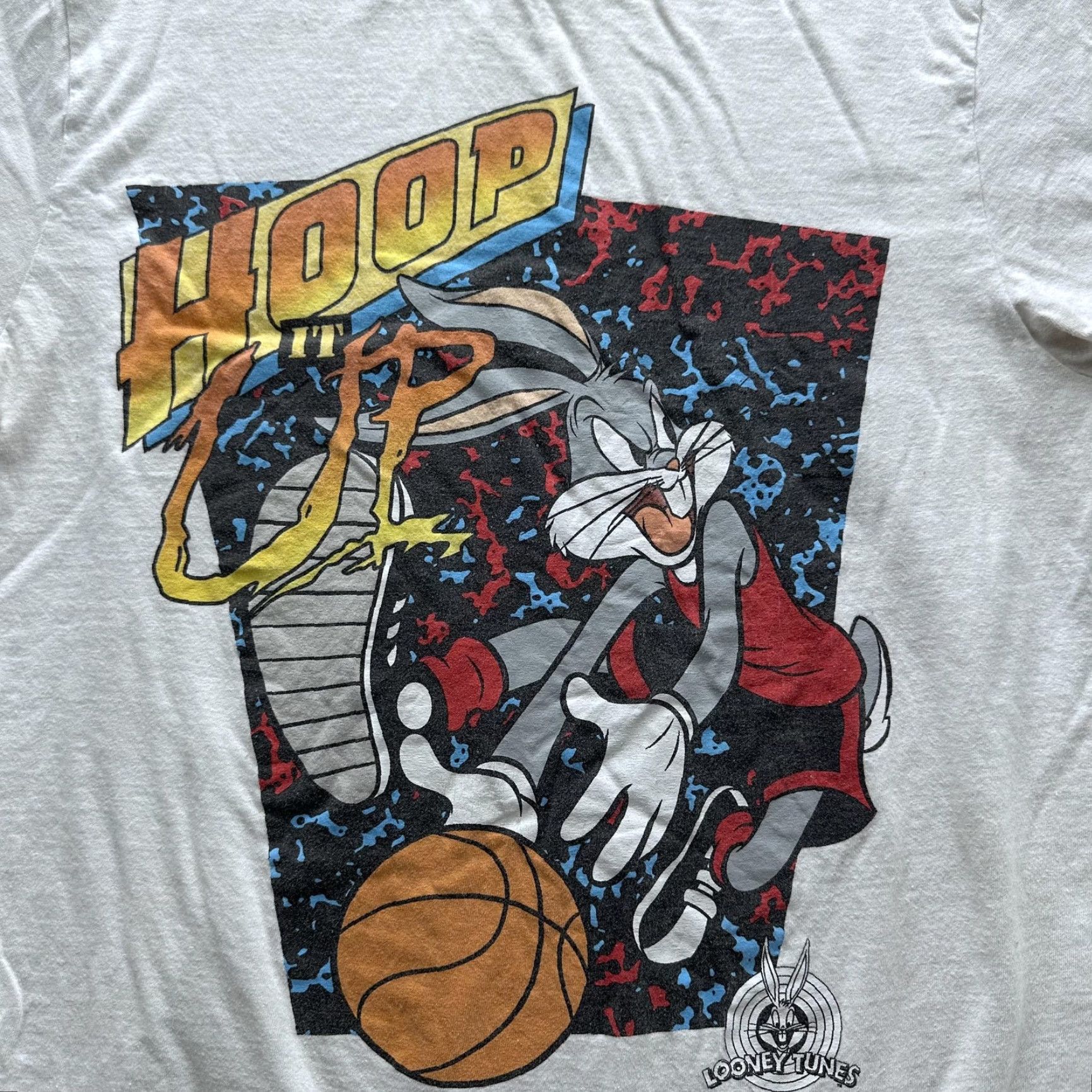 Vintage VINTAGE Looney Tunes Bugs Bunny Shirt Mens Medium White Hoop It Up Basketball Graphic Size US M / EU 48-50 / 2 - 2 Thumbnail