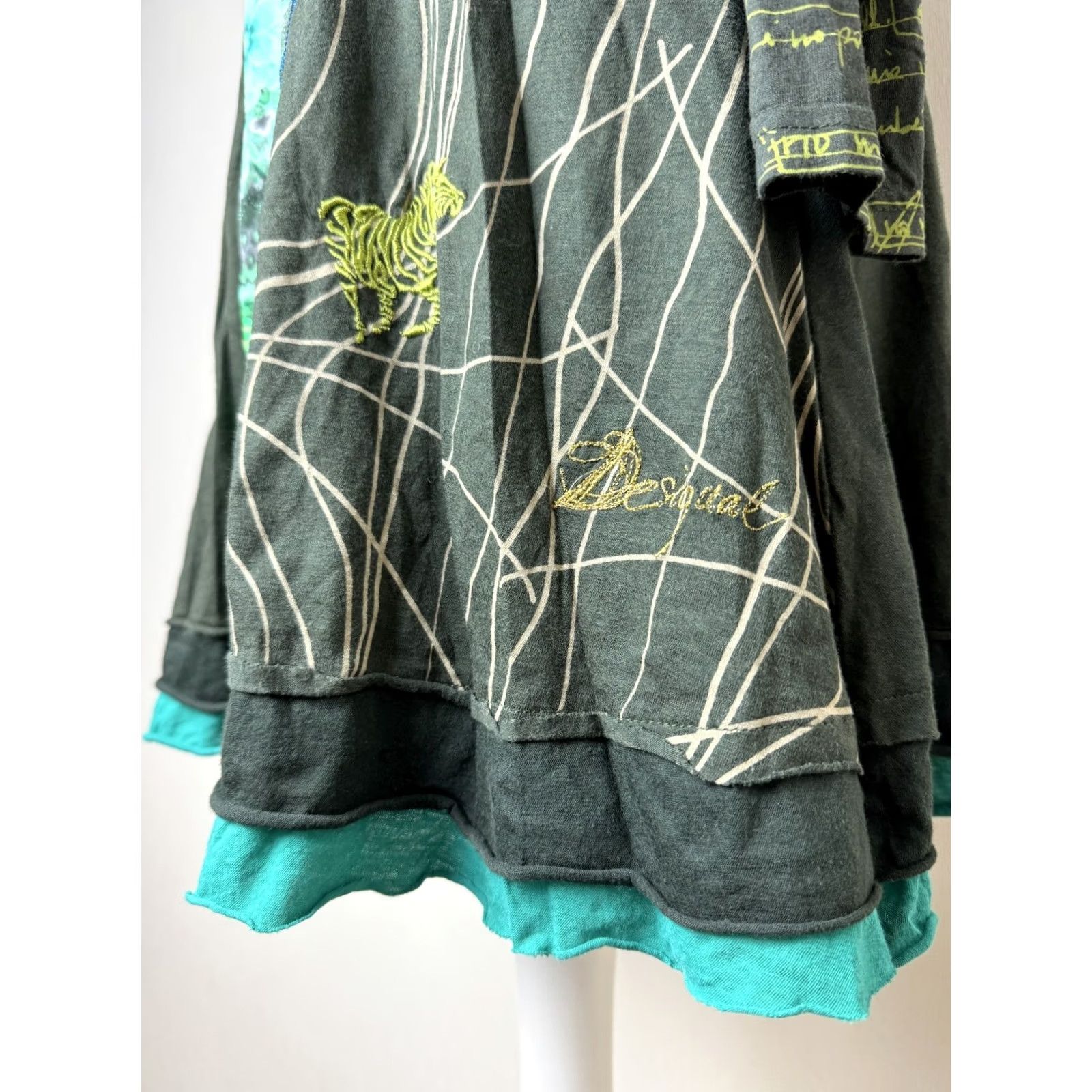 Desigual Desigual Dress TibEt Green Women L A-Line Knee Length XS?? Size L / US 10 / IT 46 - 3 Thumbnail