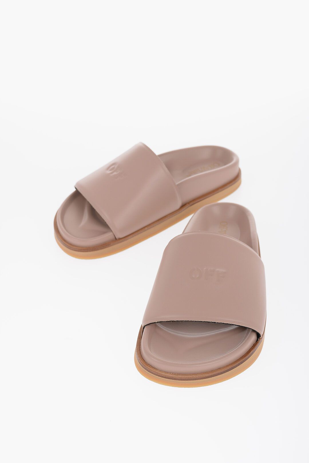Off-White og1mm1024 Leather Off Stamp Sliders in Pink Size US 5 / IT 35 - 2 Thumbnail