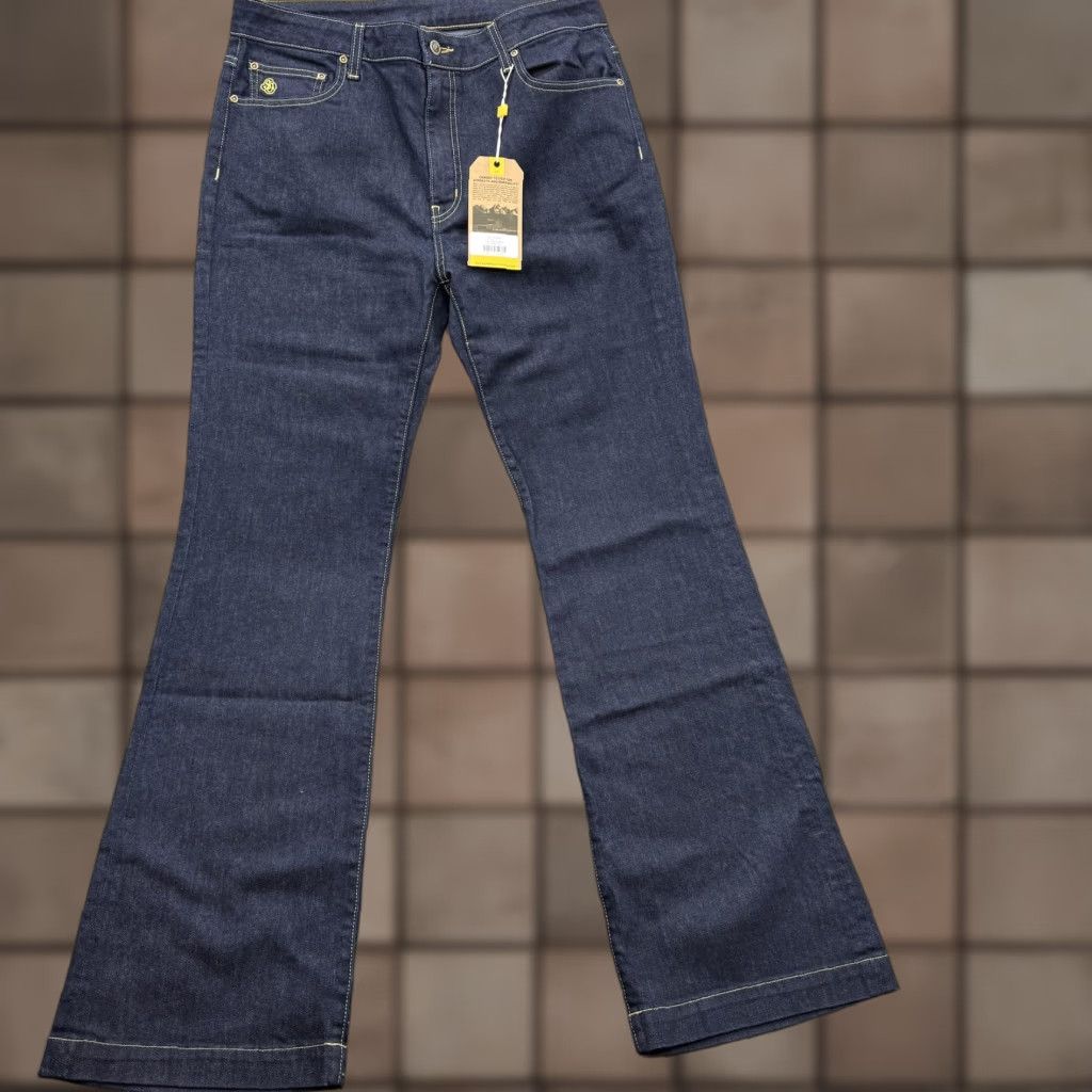 Vintage Schaefer Outfitter Jeans Womens 31 Dark Indigo Bootcut Denim Zip Pocket Spandex 31R 31L USA Womens Boots Size 24" / US 00 / IT 34 - 1 Thumbnail