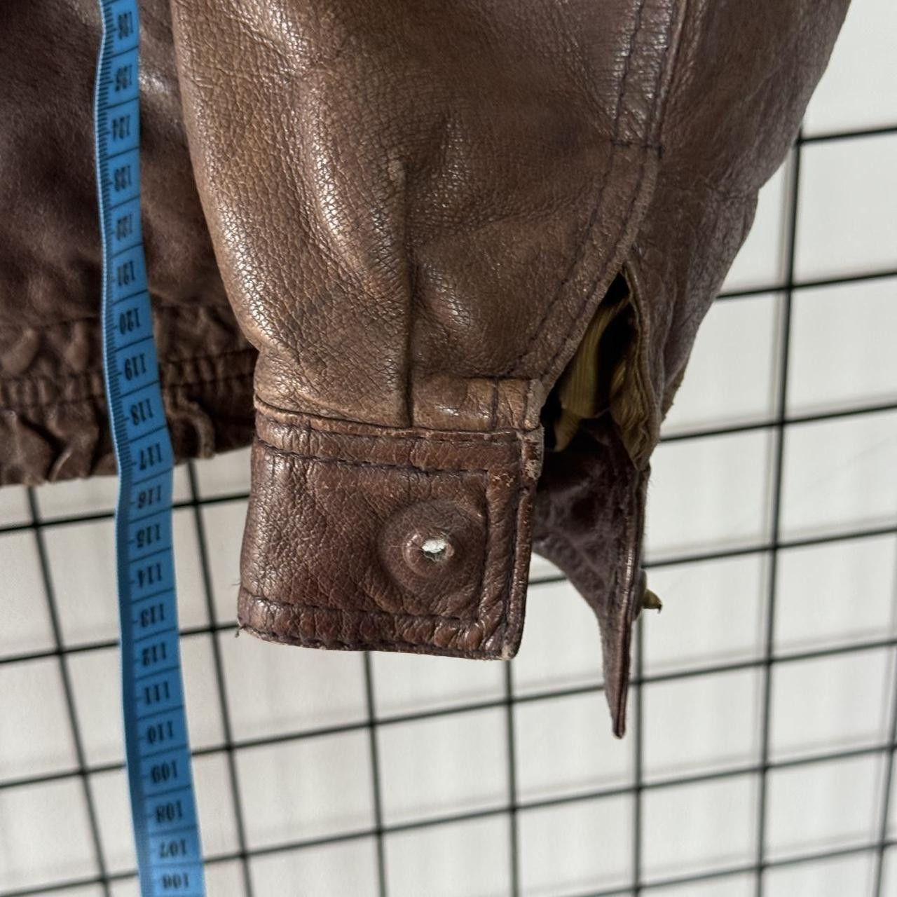 Vintage Vintage 90s Real Leather Jacket Brown Cropped Boxy Size US L / EU 52-54 / 3 - 4 Thumbnail
