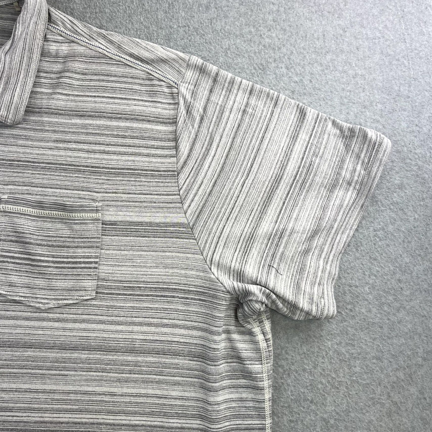 Tommy Bahama Tommy Bahama Polo Shirt Mens 4XLB Gray Island Zone Stripe Performance Casual Shirt Shirts Mens 4XLB Gray Island Zone Stripe Polo Size US XXL / EU 58 / 5 - 7 Thumbnail