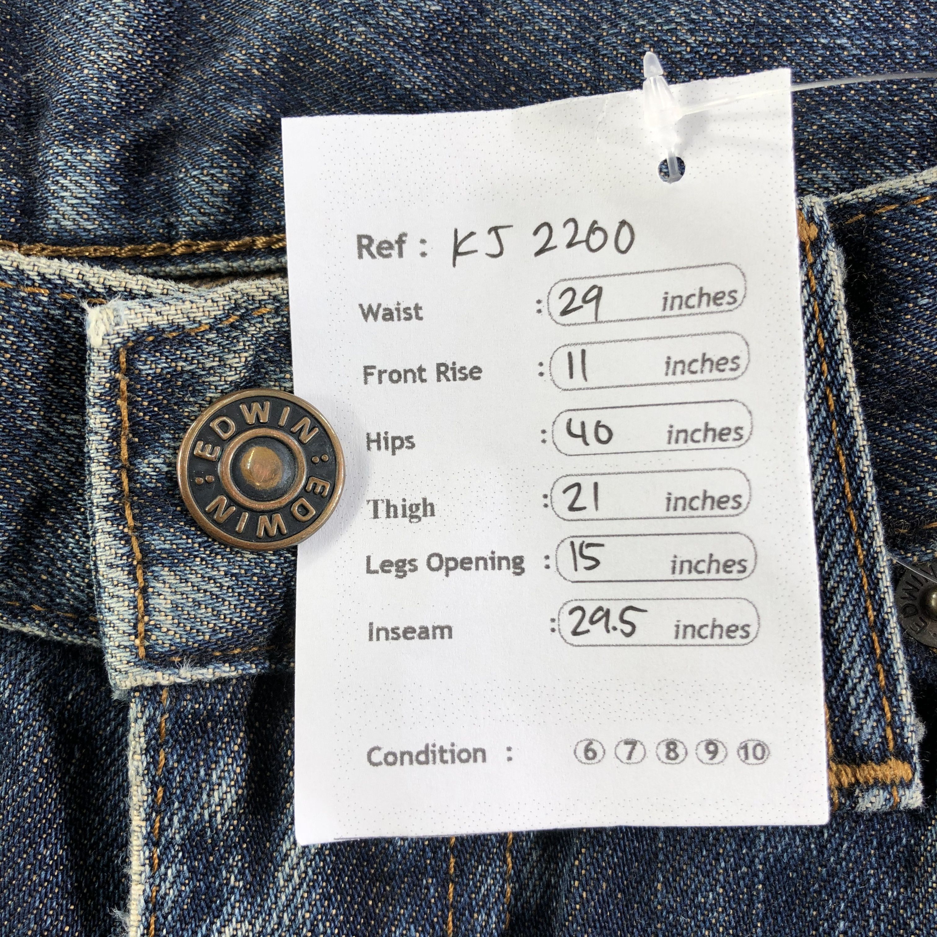 Vintage Edwin Jeans Distressed Denim KJ2200
