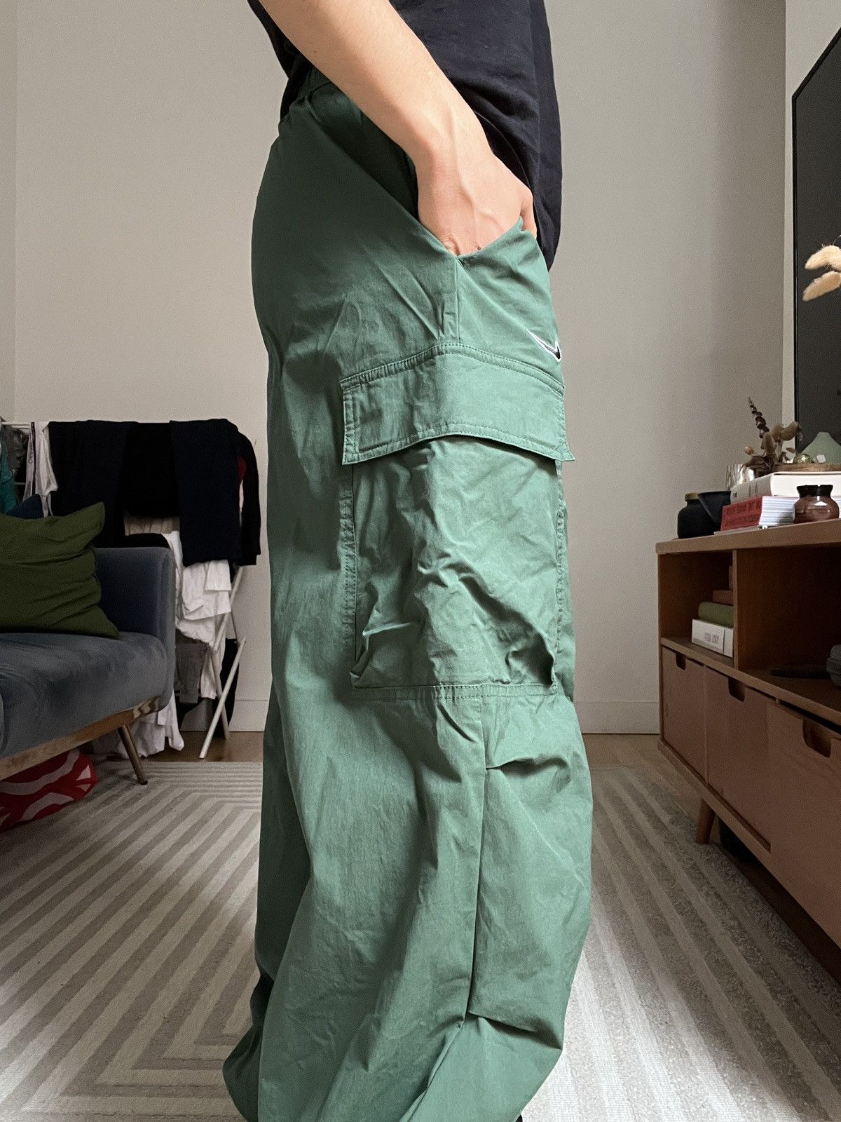 Nike Green Cargo Pants Size 27" / US 4 / IT 40 - 3 Thumbnail