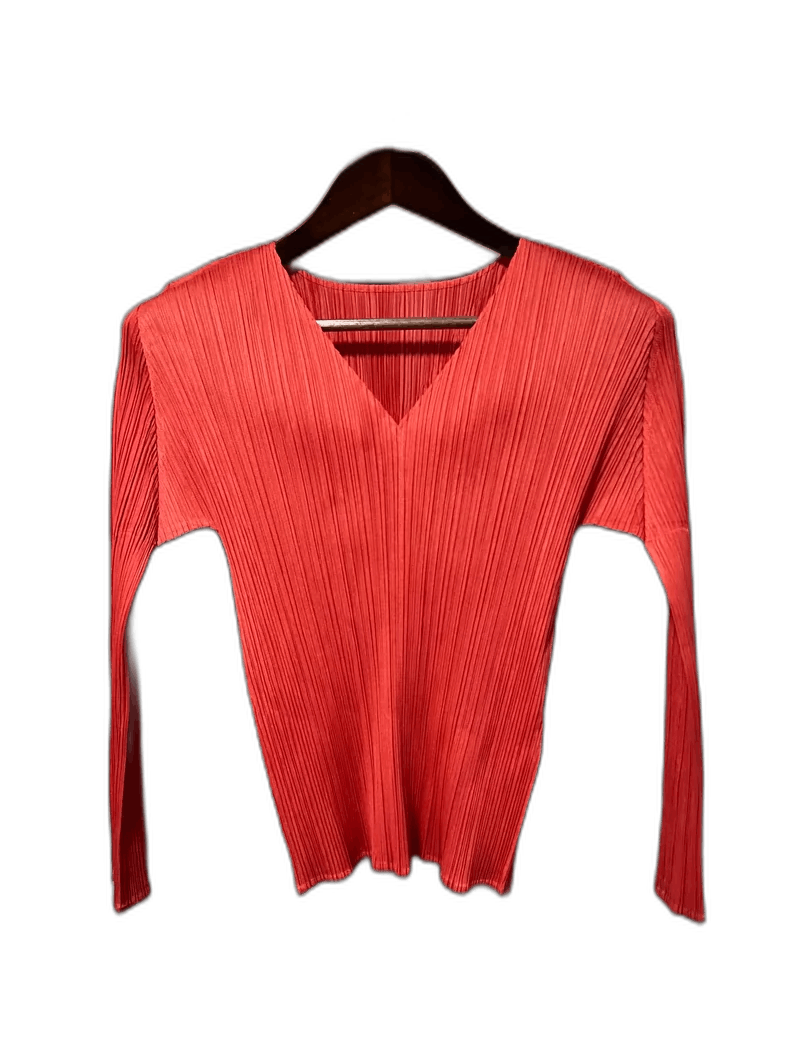 Issey Miyake Issey Miyake Red Long Sleeve Blouse Size S / US 4 / IT 40 - 1 Thumbnail