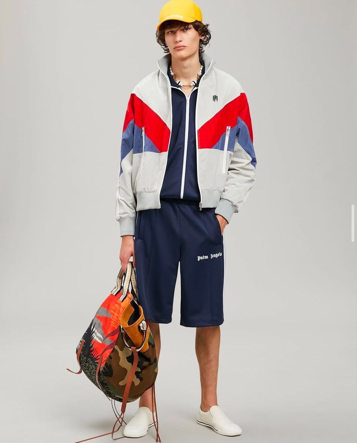 Palm Angels 🇺🇸❗️NEW Palm Angels V Colorblock Windbreaker Jacket Y2K Size US XL / EU 56 / 4 - 2 Thumbnail
