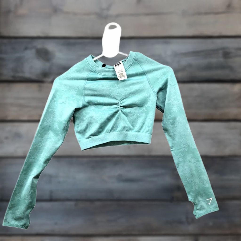 Gymshark Gymshark Womens S Blue Long Sleeve Active Shirt Thumbholes Cut Out Back Size S / US 4 / IT 40 - 1 Thumbnail