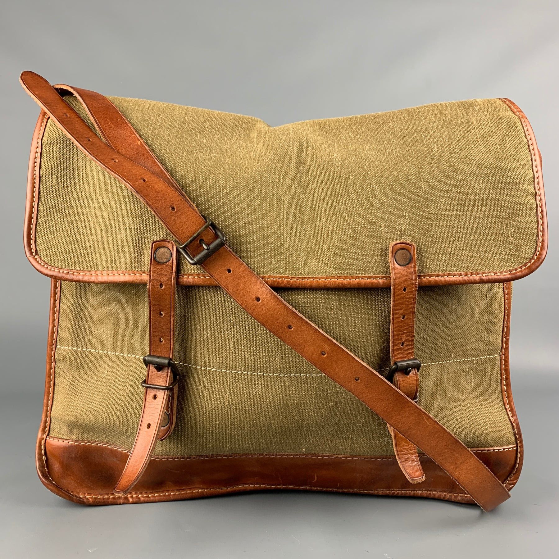 RRL Ralph Lauren RRL Ralph Lauren Canvas Leather Messenger Bag double rl Size ONE SIZE - 1 Thumbnail
