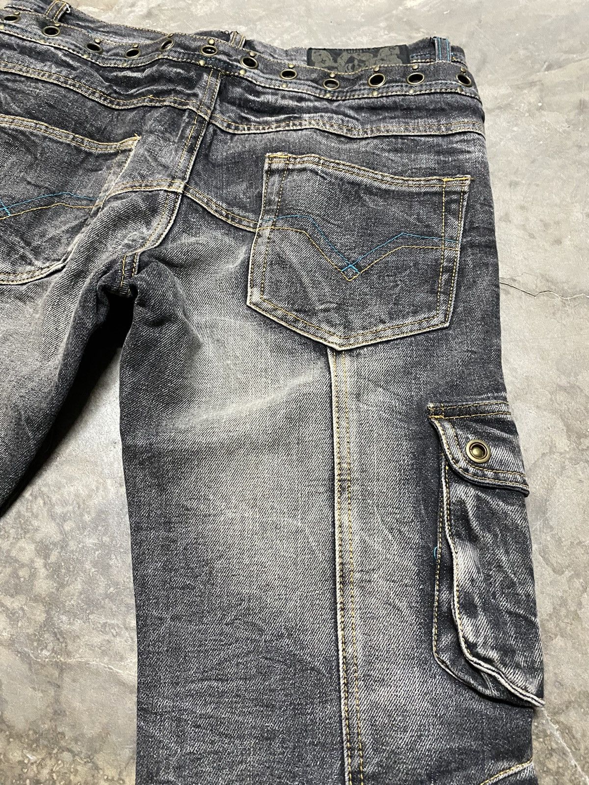 14th Addiction × LOWBOX × Le Grande Bleu (L.G.B.) Flare Jeans Lowbox Bondage Size US 31 - 19 Thumbnail