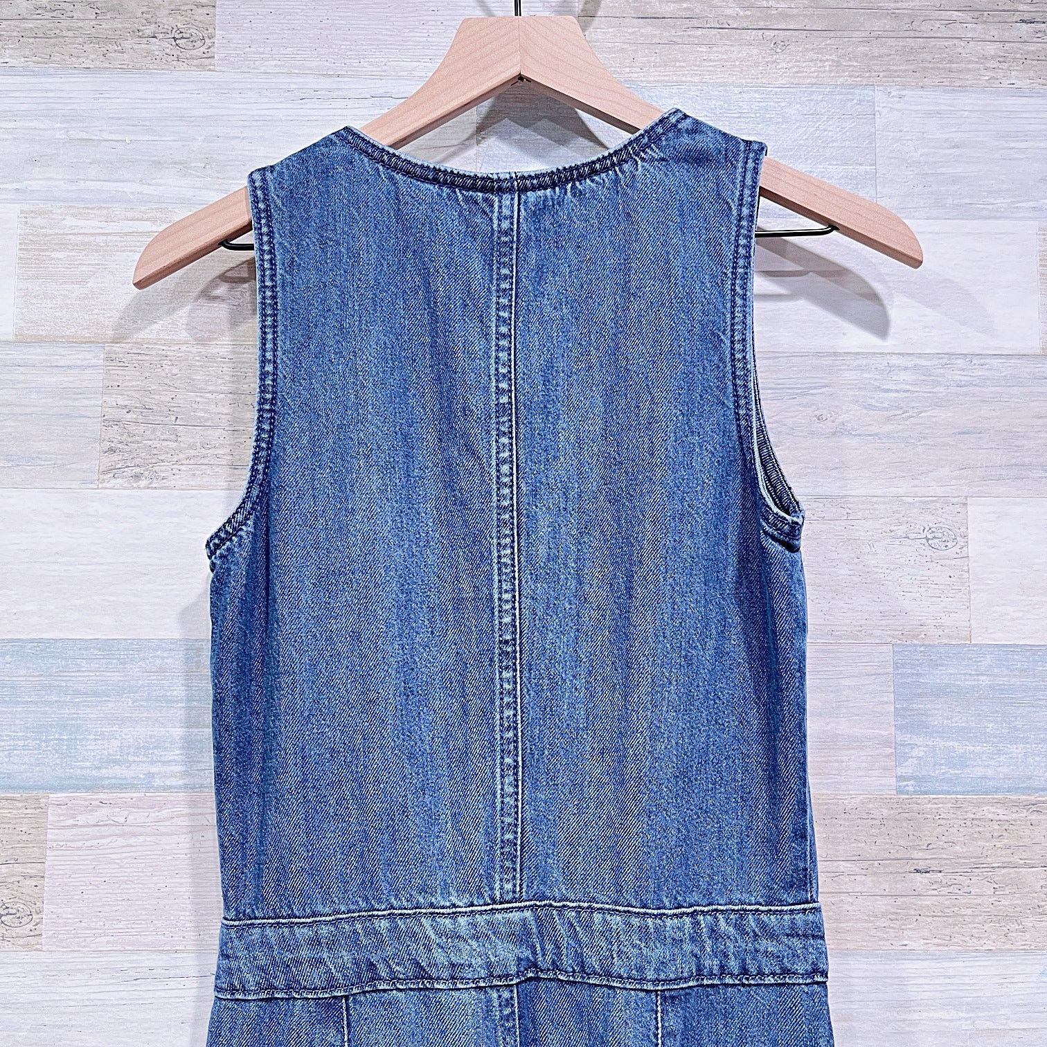 Target Basics Universal Thread Curved Leg Denim Jumpsuit Womens 00 Size 24" / US 00 / IT 34 - 3 Thumbnail