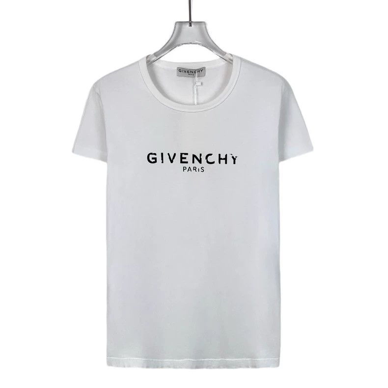 Givenchy Givenchy White Logo Letter Print Cotton Crew Neck Short Sl Size US M / EU 48-50 / 2 - 1 Thumbnail