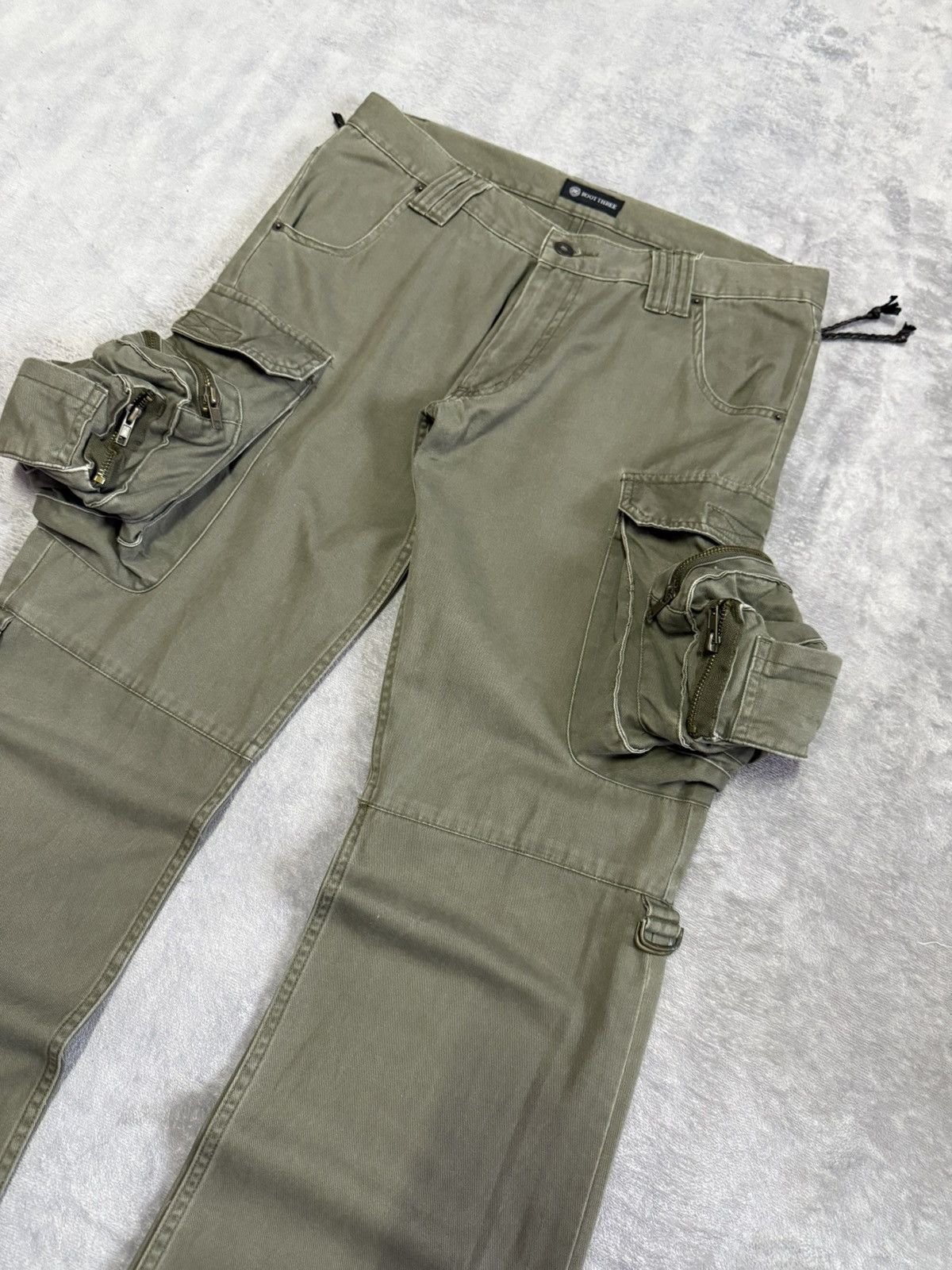Le Grande Bleu (L.G.B.) 2000s Archive LGB Junya Kapital Style Flared Cargo Pants Size US 32 / EU 48 - 3 Thumbnail