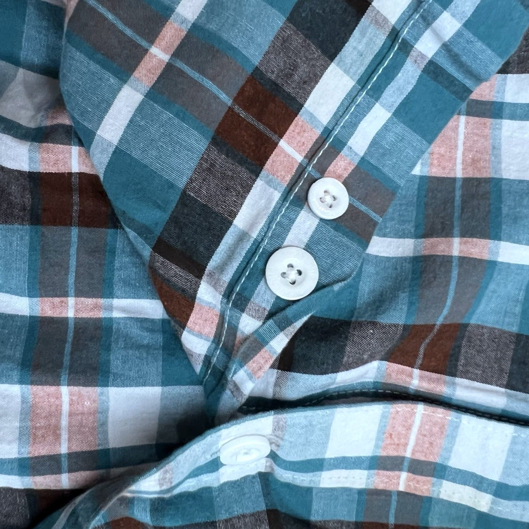 Ecko Unltd. ECKO Unltd. Plaid Button-Up Shirt Mens 6XB Teal Short Sleeve Big & Tall 64 in Chest Cotton Button-Up Casual Workwear 90s Colorful Size US XXL / EU 58 / 5 - 6 Thumbnail