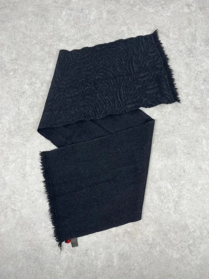 Roberto Cavalli 2000s Roberto Cavalli Abstract Lines Black Wool Scarf Size ONE SIZE - 5 Thumbnail