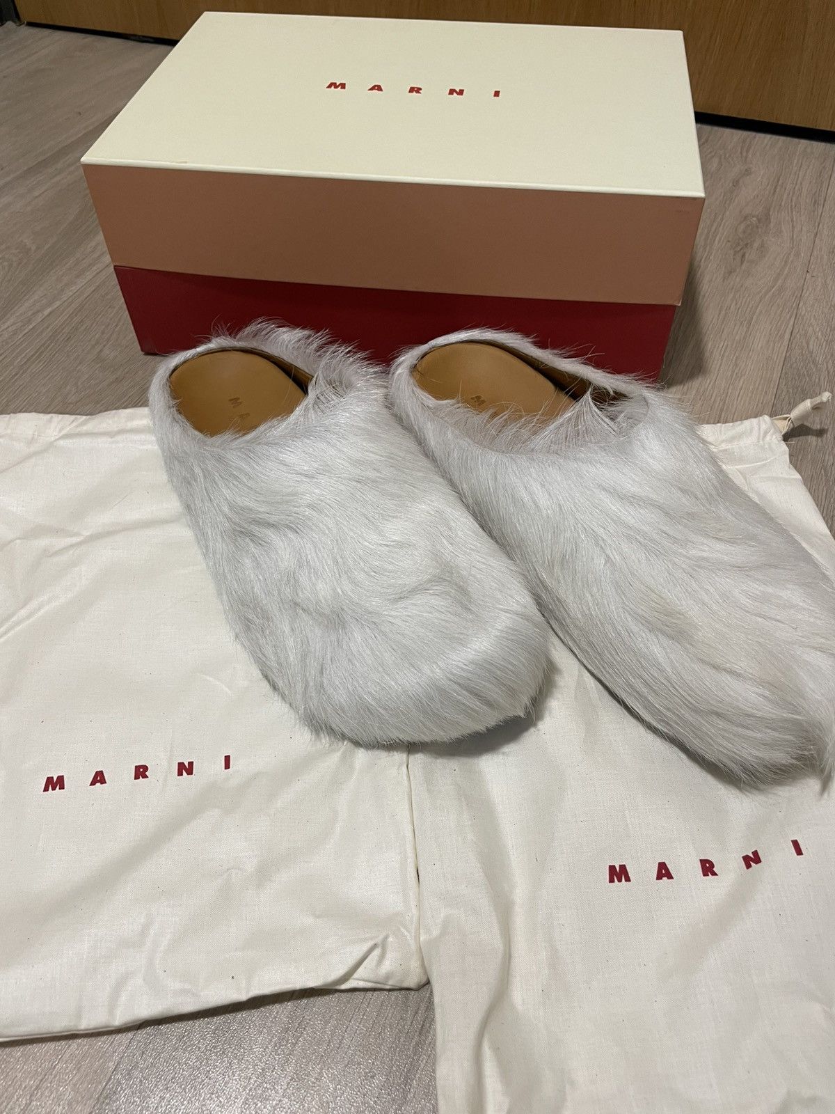 Marni MARNI Fussbet Sabot White calfskin mule Size US 12 / EU 45 - 1 Thumbnail