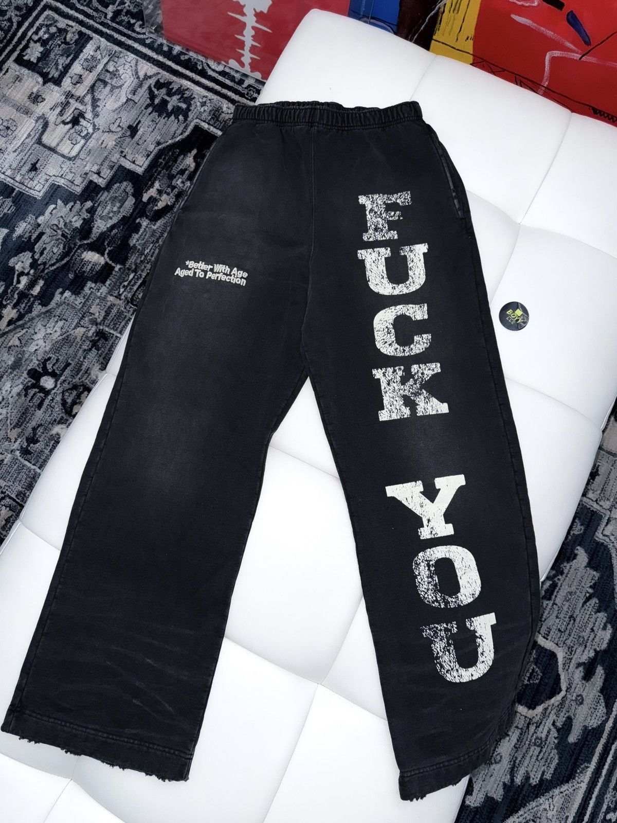 Better With Age Fuck you logo sweatpants LARGE Size US 34 / EU 50 - 1 Thumbnail