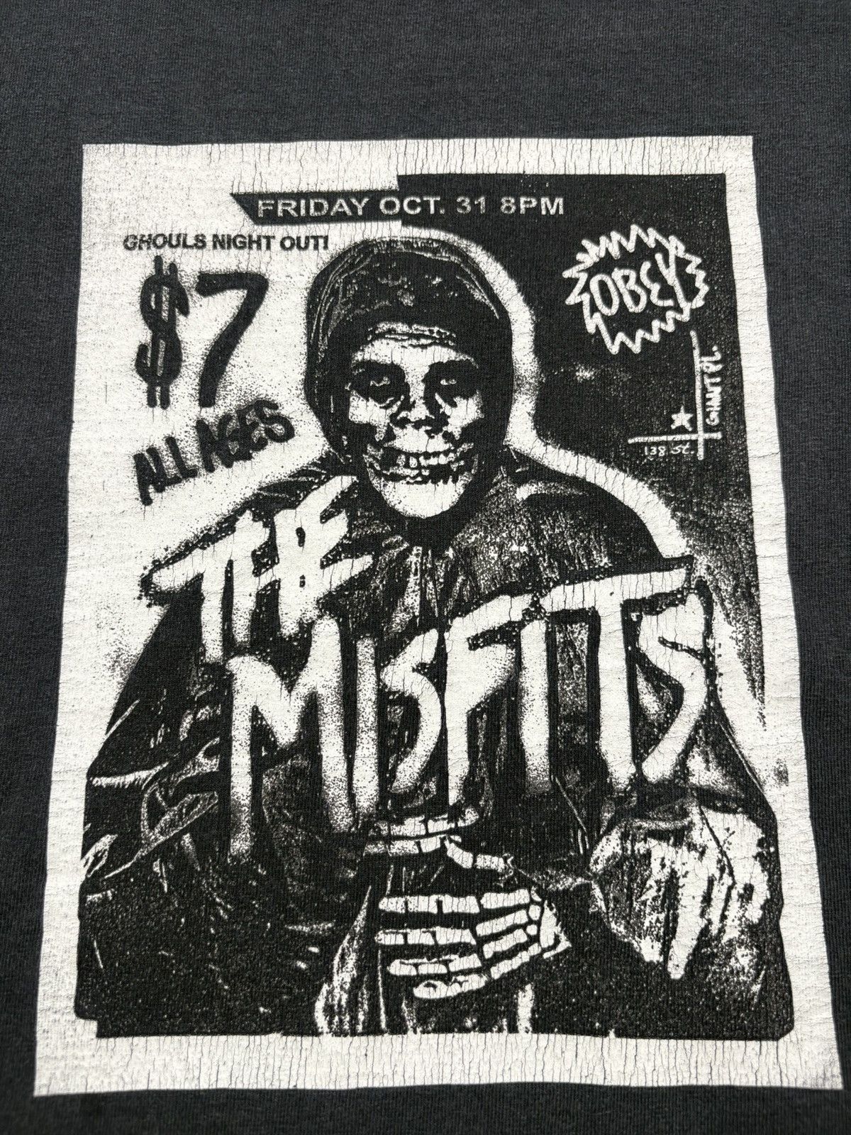 Obey Obey x Misfits Flyer Graphic Punk Rock T-Shirt Band Tee Size US S / EU 44-46 / 1 - 2 Thumbnail