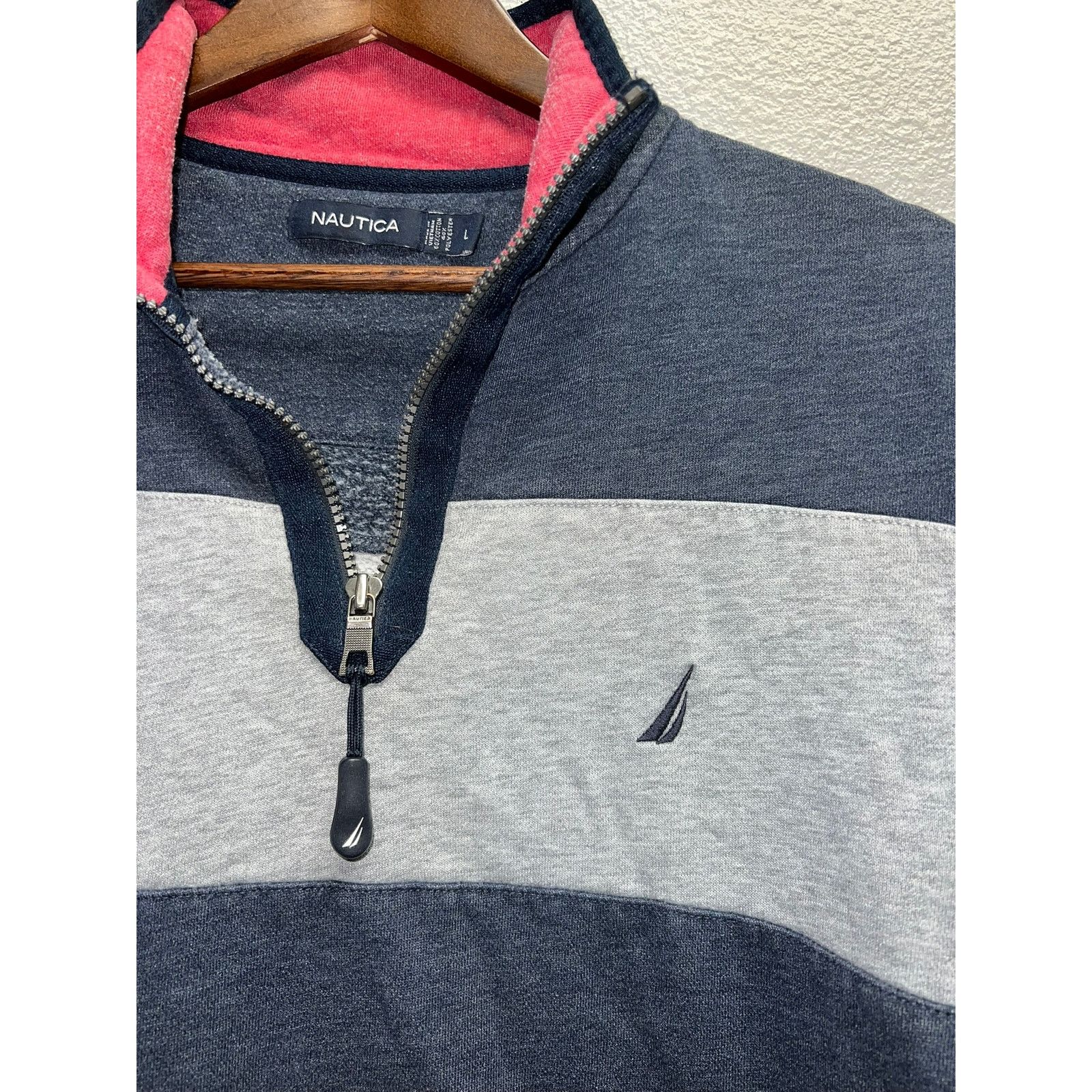 Nautica Nautica Sweatshirt 1/4 Zip Crewneck Blue Gray Boat Large Size US L / EU 52-54 / 3 - 3 Thumbnail