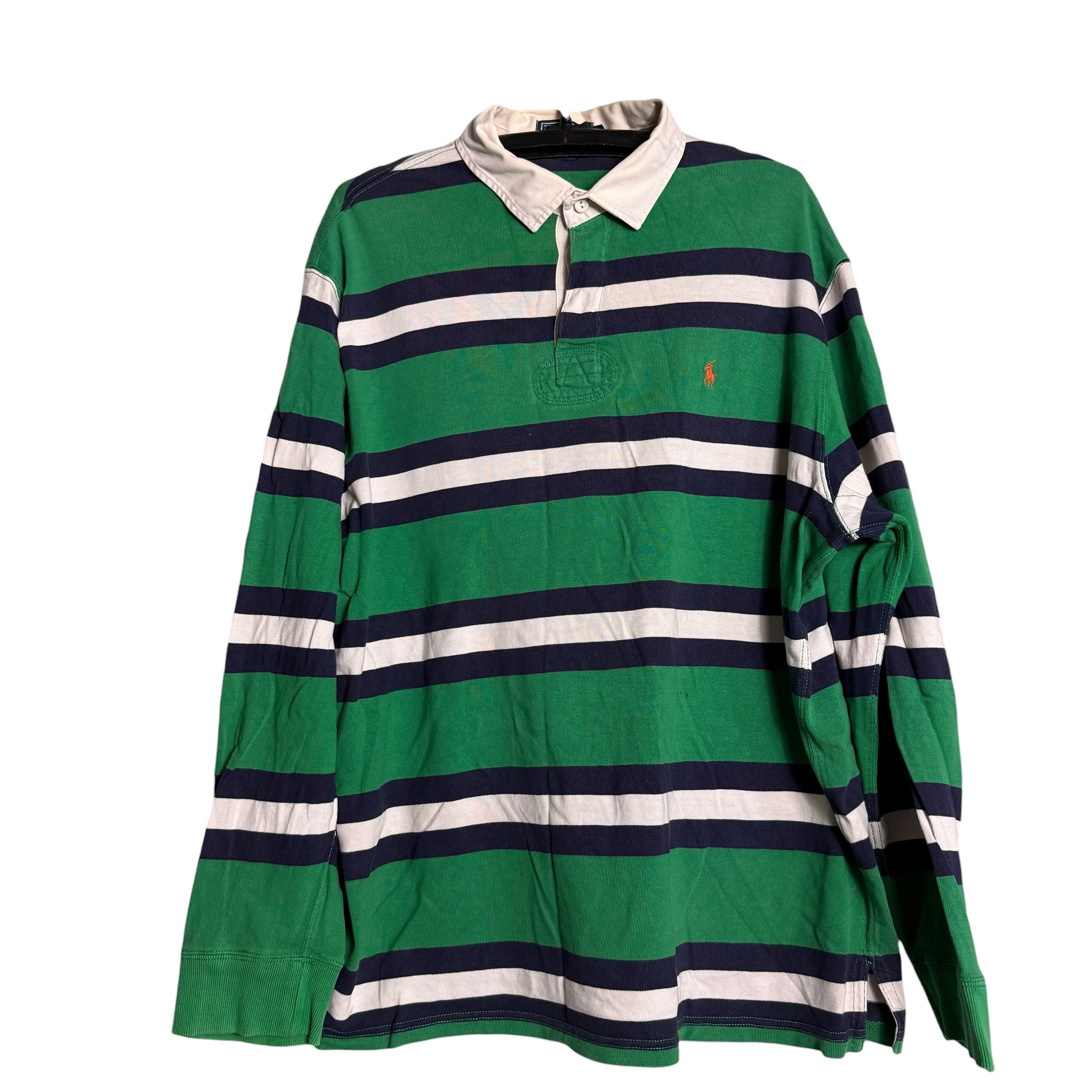 Polo Ralph Lauren 🔥RARE🔥Vintage Polo Ralph Lauren Stripes L/S Rugby Shirt Size US XL / EU 56 / 4 - 1 Thumbnail