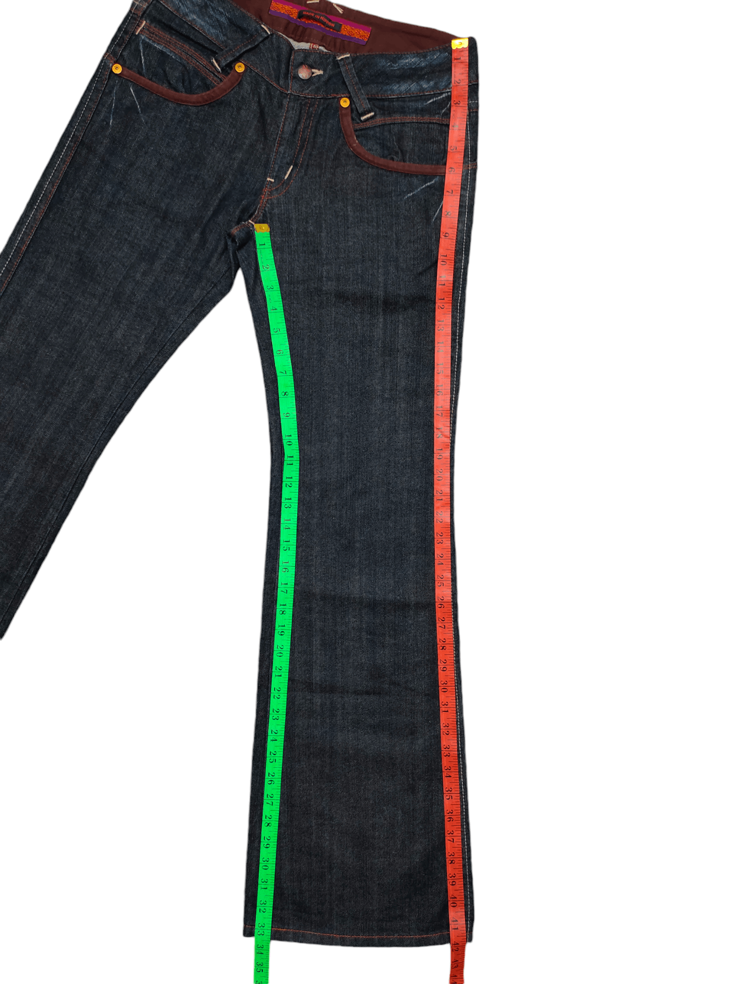 Le Grande Bleu (L.G.B.) Flare Jeans Et Boite Multi Pocket Embroidered Denim Bootcut Size US 30 / EU 46 - 12 Thumbnail