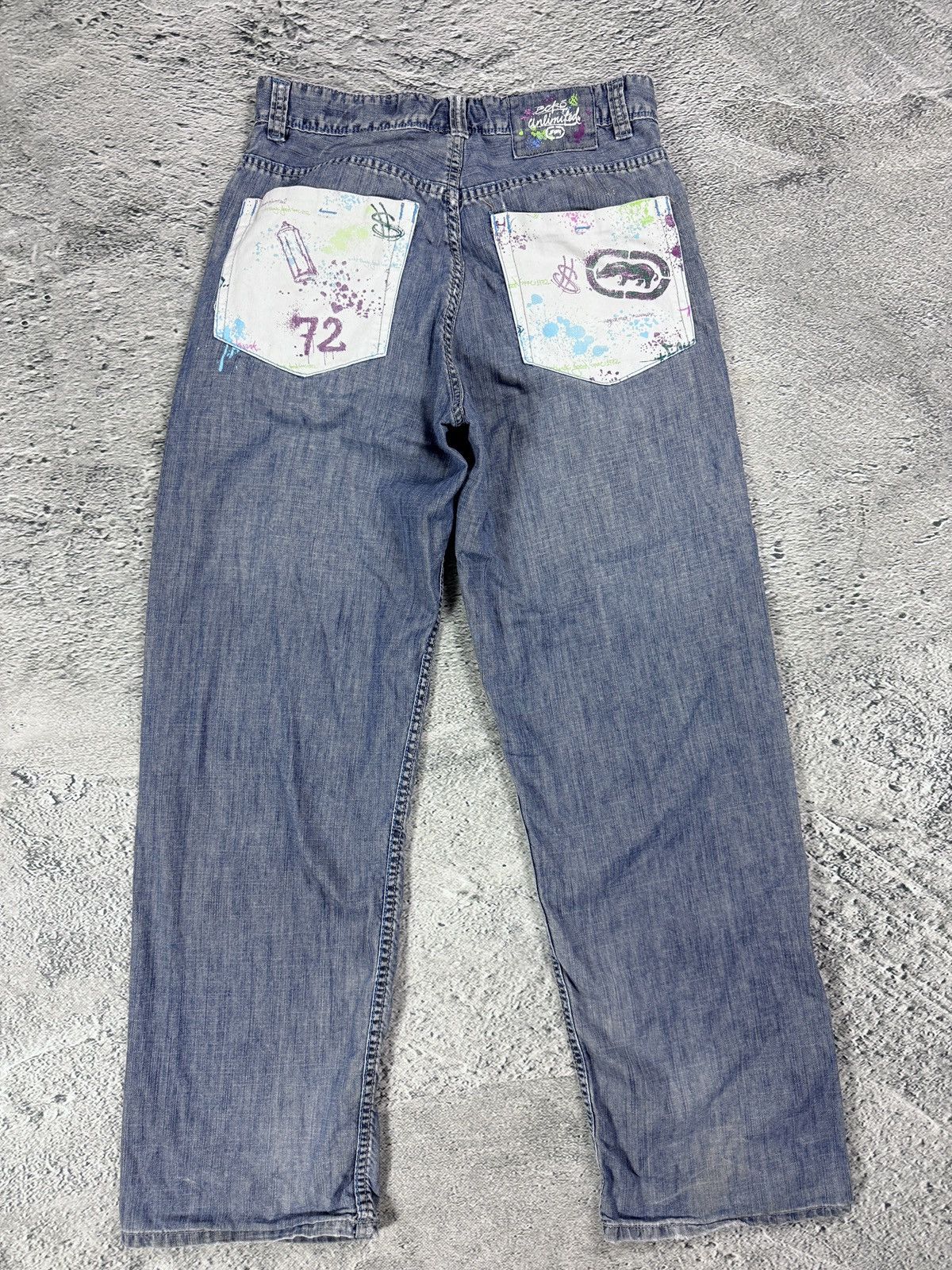 Ecko Unltd. Ecko Baggy Painted hip-hop jeans denim pants Y2K Size US 32 / EU 48 - 1 Thumbnail