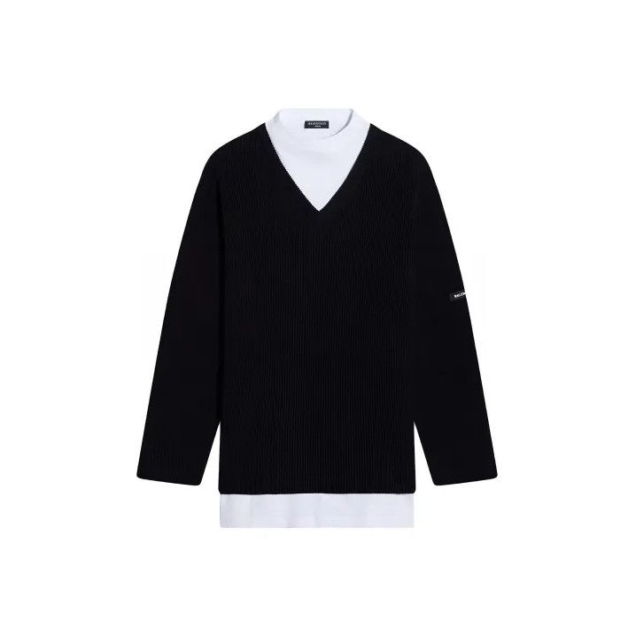 Balenciaga Balenciaga Layered V-Neck Sweater for Men Size US S / EU 44-46 / 1 - 1 Thumbnail