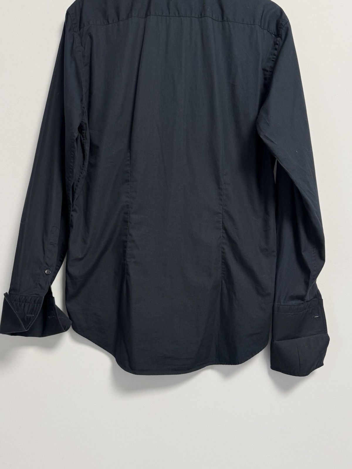 Versace Classic Button Up Shirt Luxury Dark Blue