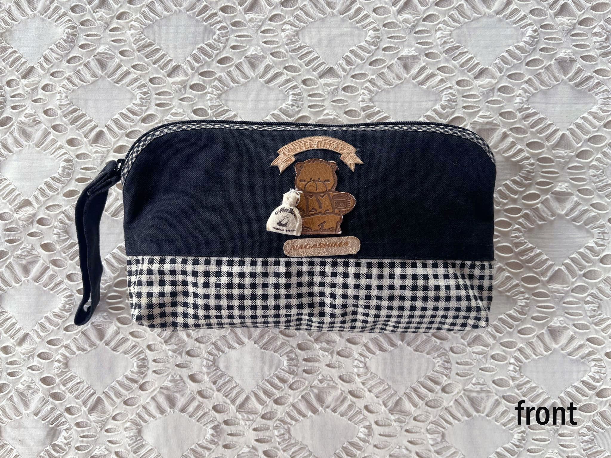 Vintage 80s black and White Gingham Cutie cosmetic bag with strap Size ONE SIZE - 3 Thumbnail