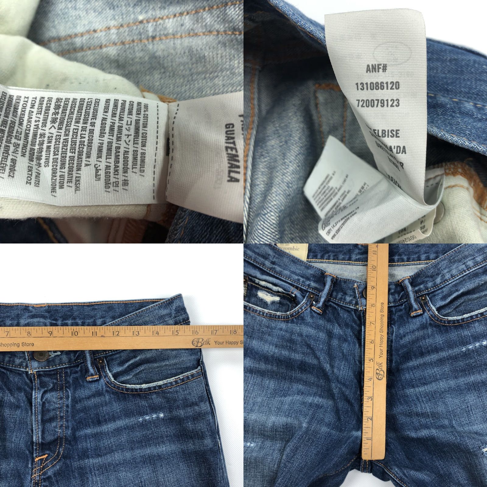 Abercrombie & Fitch Abercrombie & Fitch The AF Skinny Jeans Distressed Button Fly W31 L32 Women's Denim Blue 5-Pocket Pocket Rise Mid Regular Size 24" / US 00 / IT 34 - 8 Thumbnail