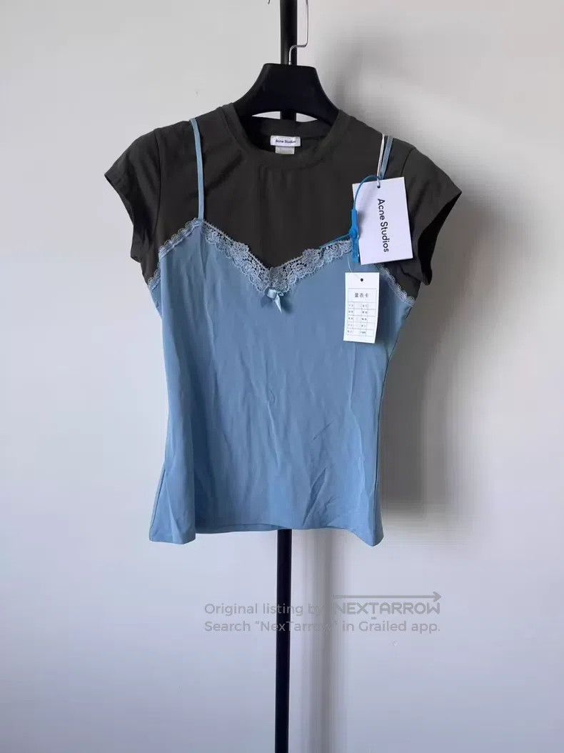 Acne Studios Acne Studios Contrast Lace Bow Comfortable Short Sleeve Re Size XS / US 0-2 / IT 36-38 - 1 Thumbnail