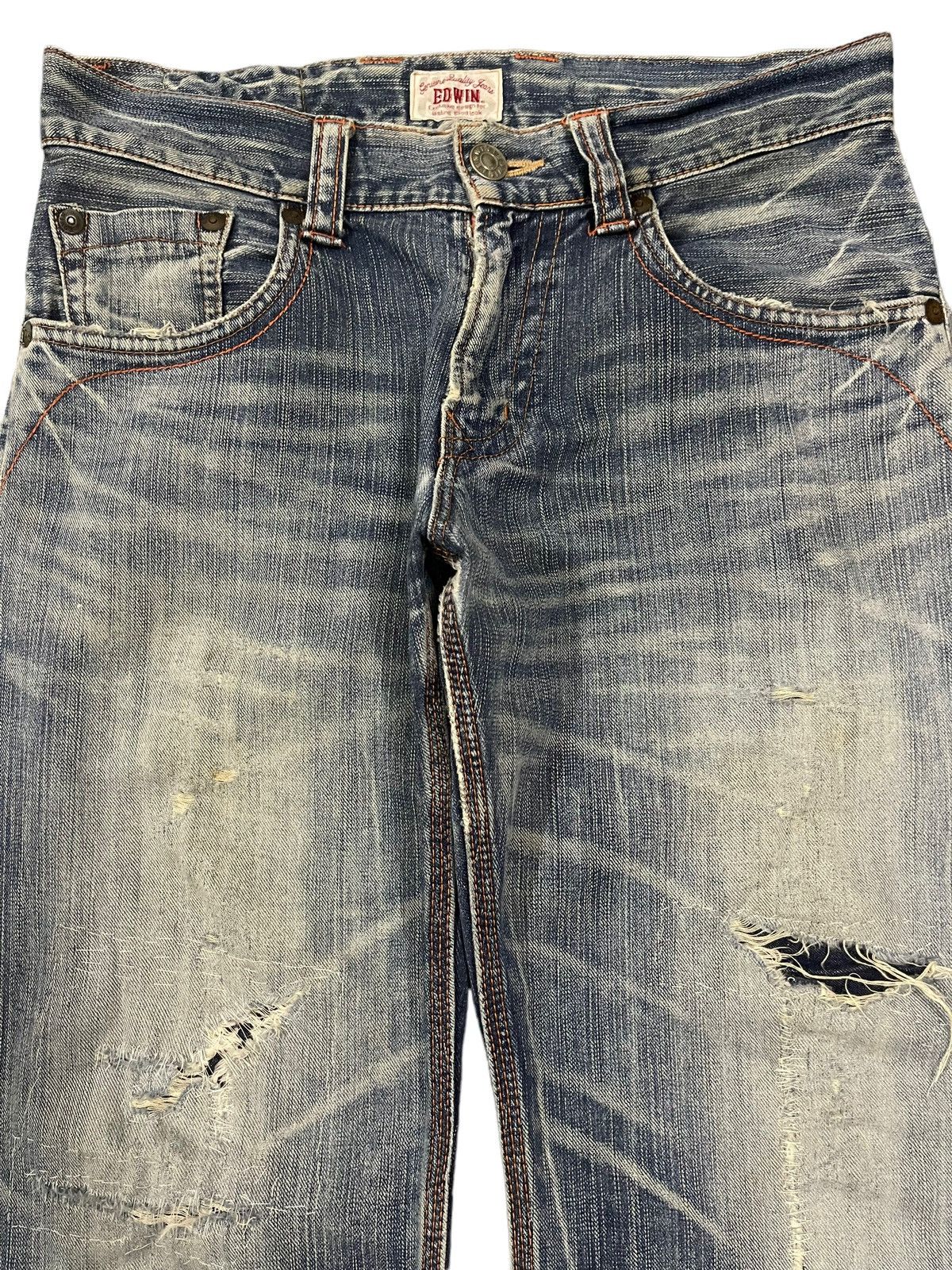 Edwin Edwin XV Exclusive Vintage Blue Wash Distressed Baggy Jeans Size US 32 / EU 48 - 3 Thumbnail