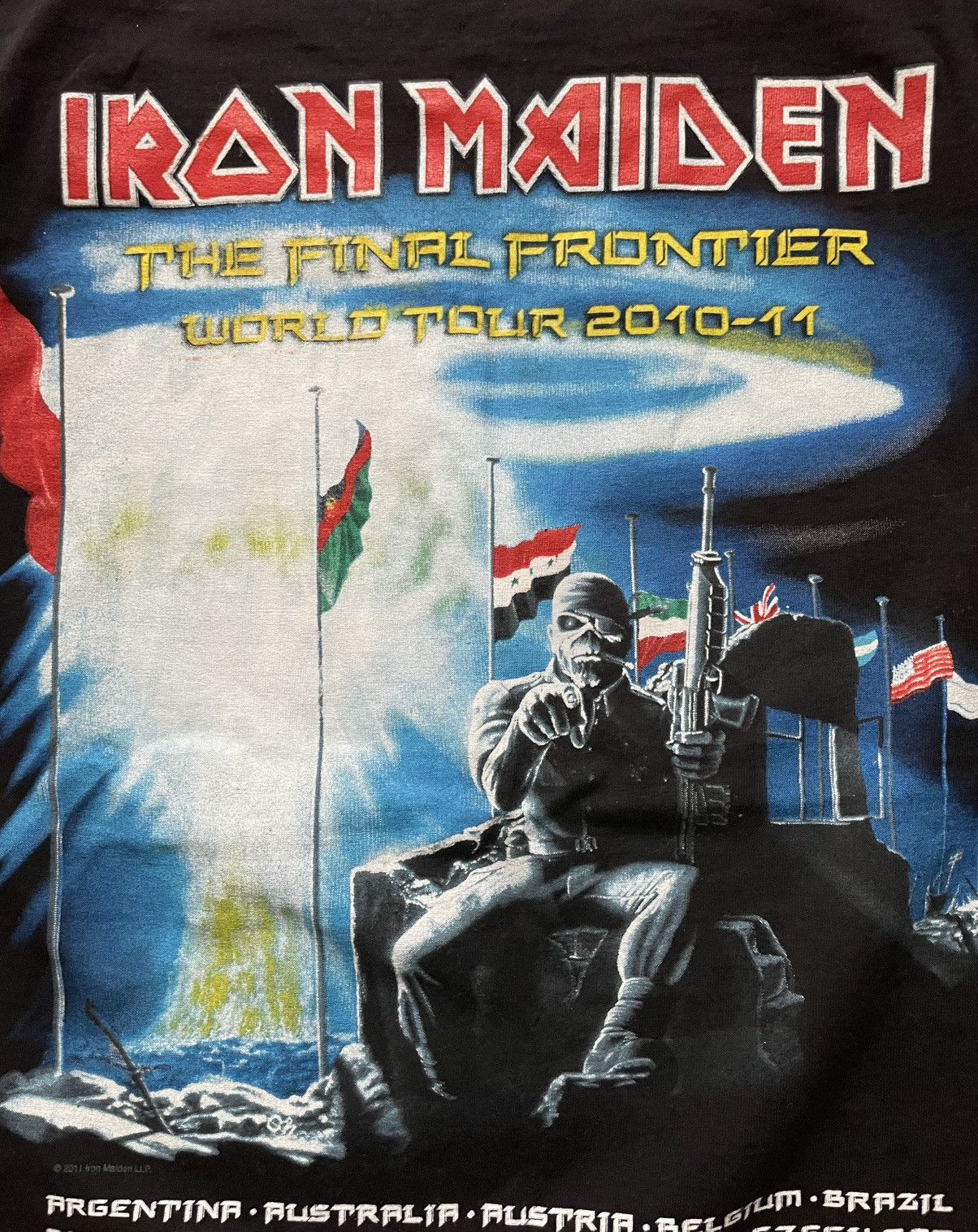 Band Tees × Iron Maiden × Vintage Iron Maiden World Tour T-Shirt The Final Frontier Tour 2011 Size US L / EU 52-54 / 3 - 9 Thumbnail