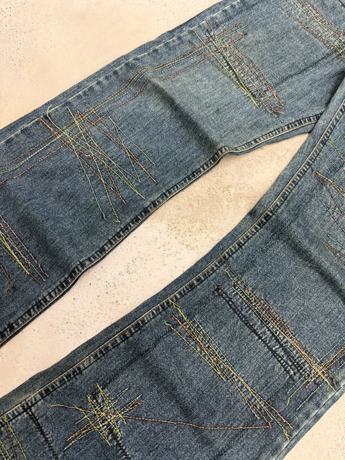 Hysteric Glamour HYSTERIC GLAMOUR Flare Heavy Stitch Boro Denim Jeans Size US 30 / EU 46 - 7 Thumbnail
