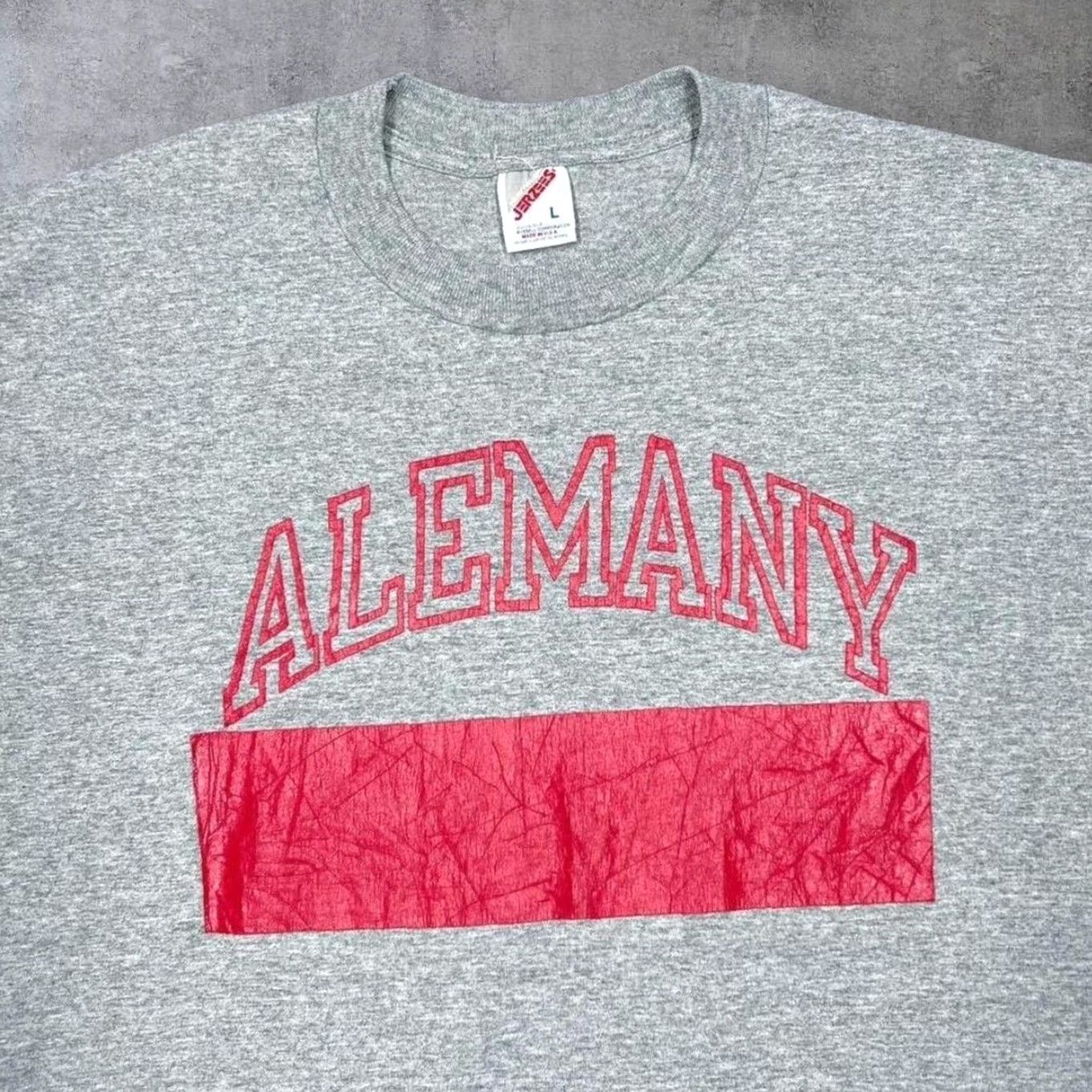 Jerzees VINTAGE Jerzees Alemany College High School Spellout Graphic T-Shirt Large Mens Grey 90s Shirt Size US L / EU 52-54 / 3 - 2 Thumbnail