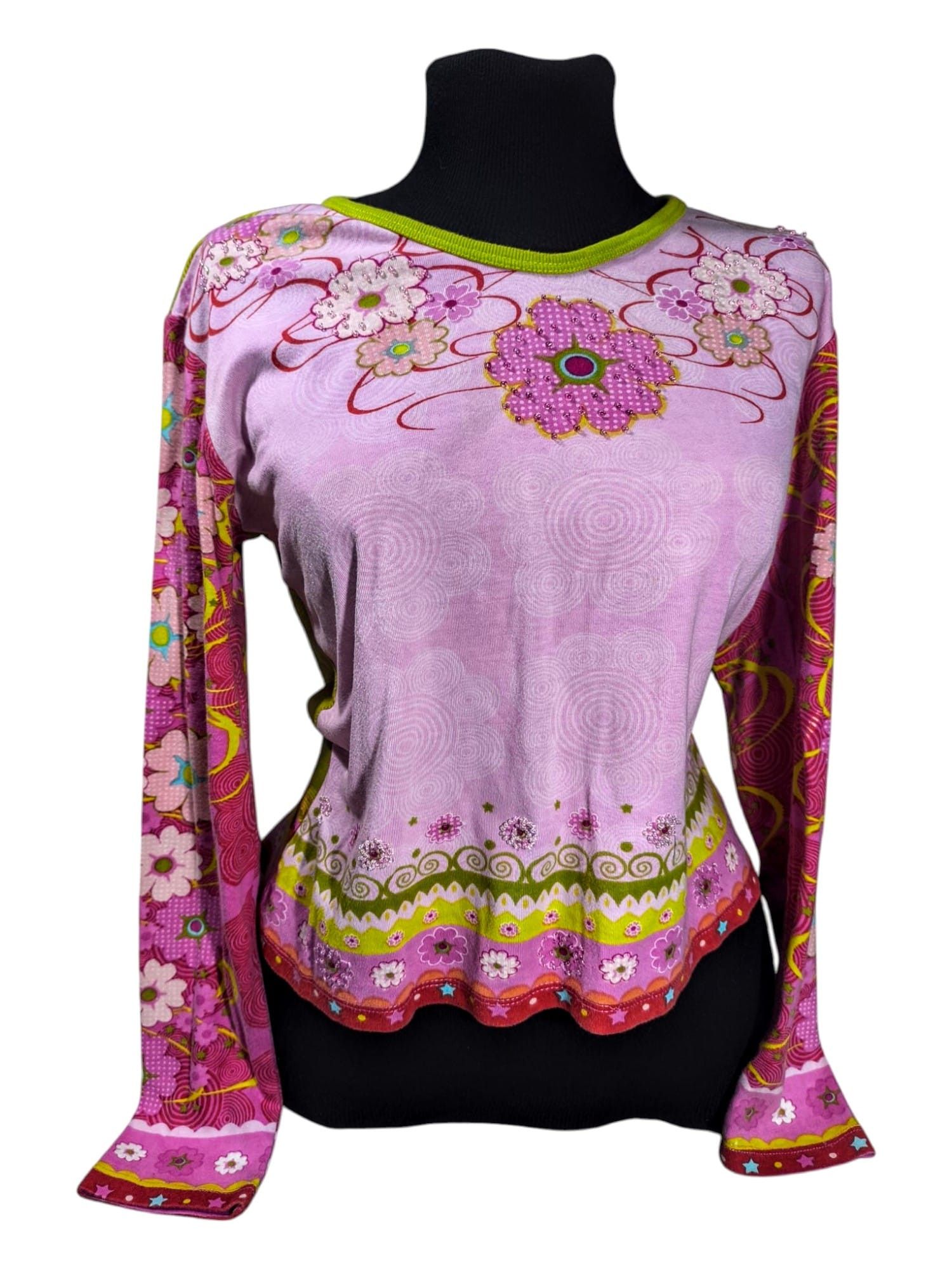 Custo Barcelona vintage custo barcelona desigual blumarine pink floral top Size S / US 4 / IT 40 - 2 Thumbnail