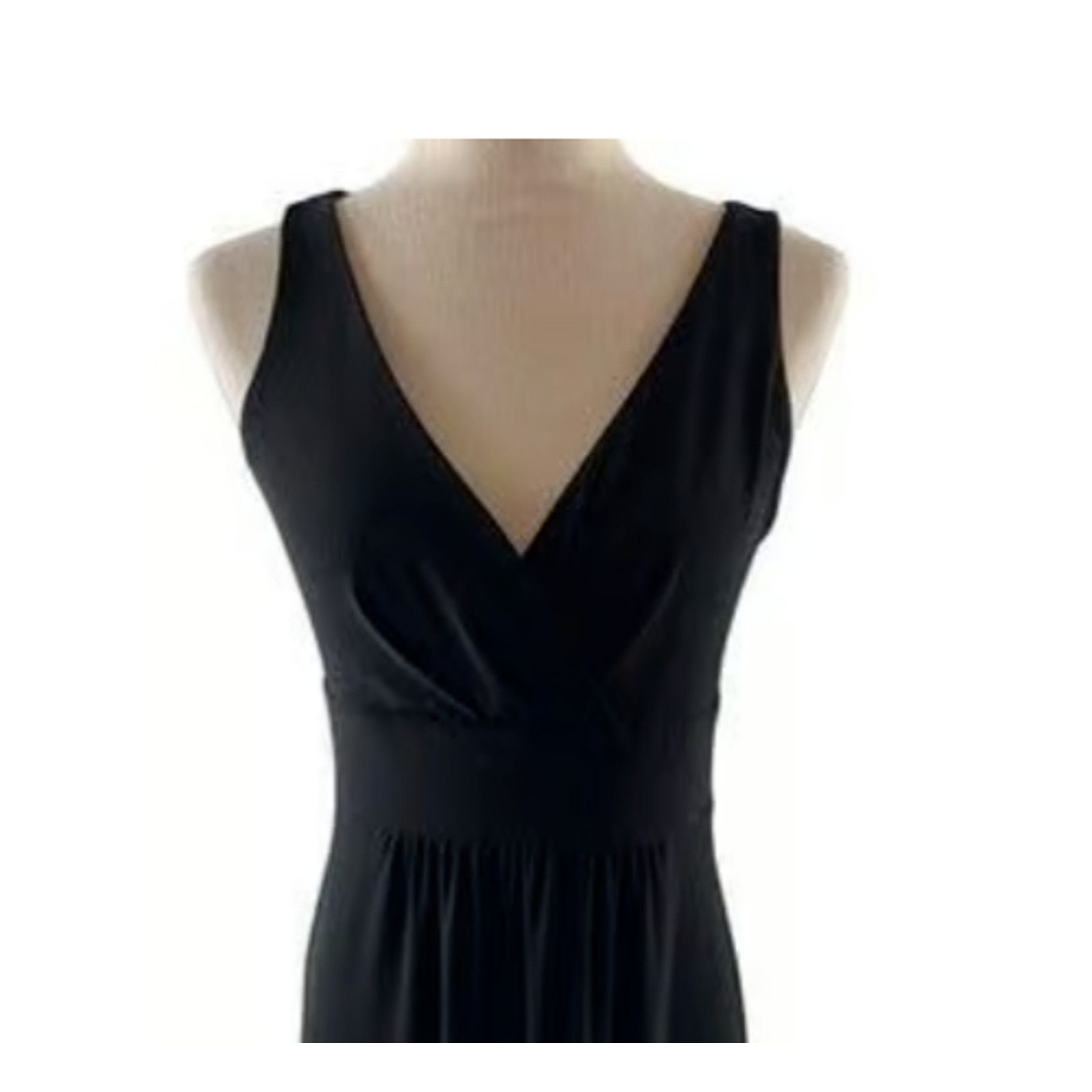 Ralph Lauren RALPH LAUREN BLACK V-NECK EMPIRE WAIST JERSEY MAXI DRESS Size S / US 4 / IT 40 - 2 Thumbnail
