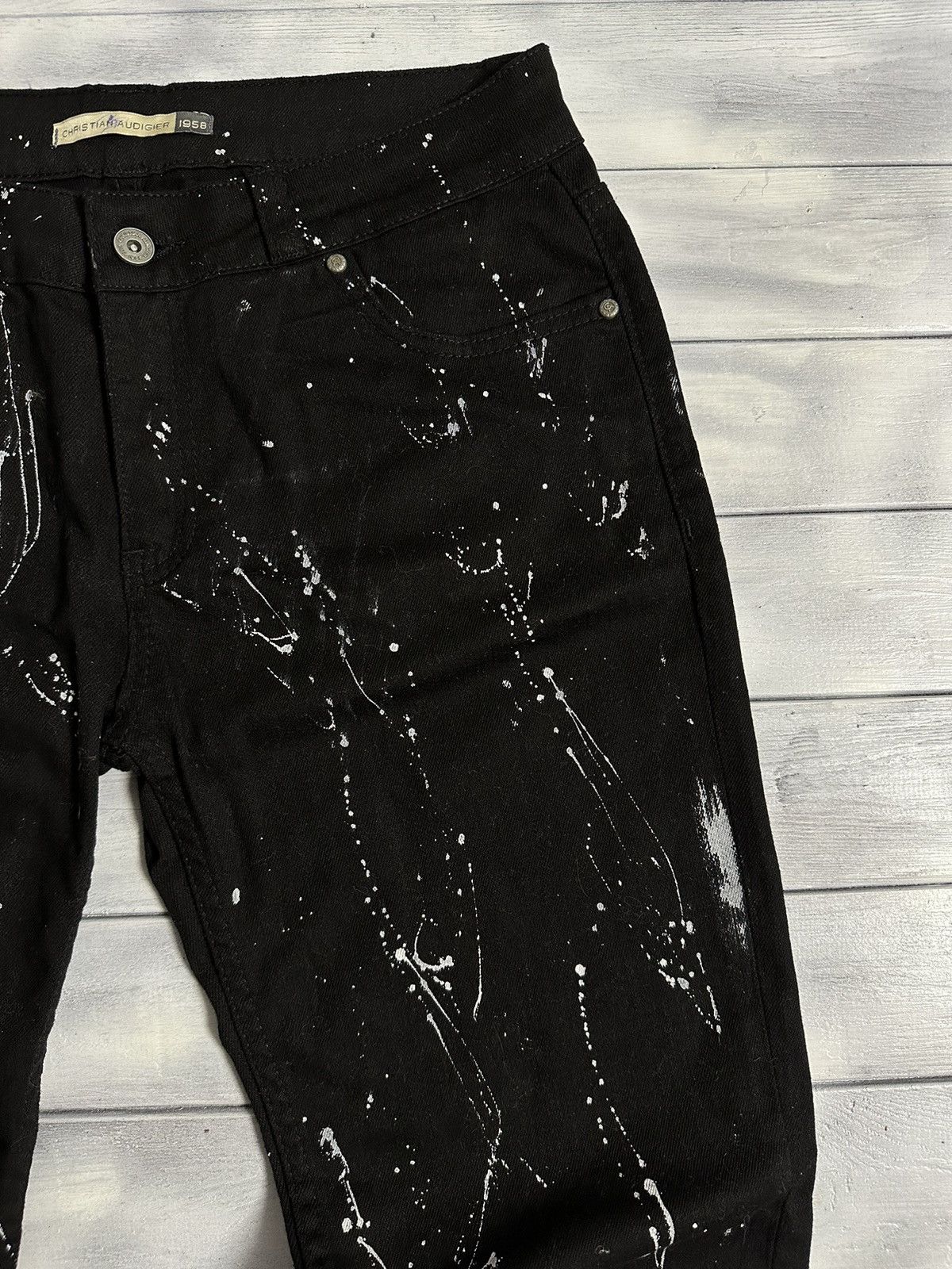Christian Audigier Rare Jeans Christian Audigier 1958 Japan Avant-Garde style. Size US 30 / EU 46 - 2 Thumbnail