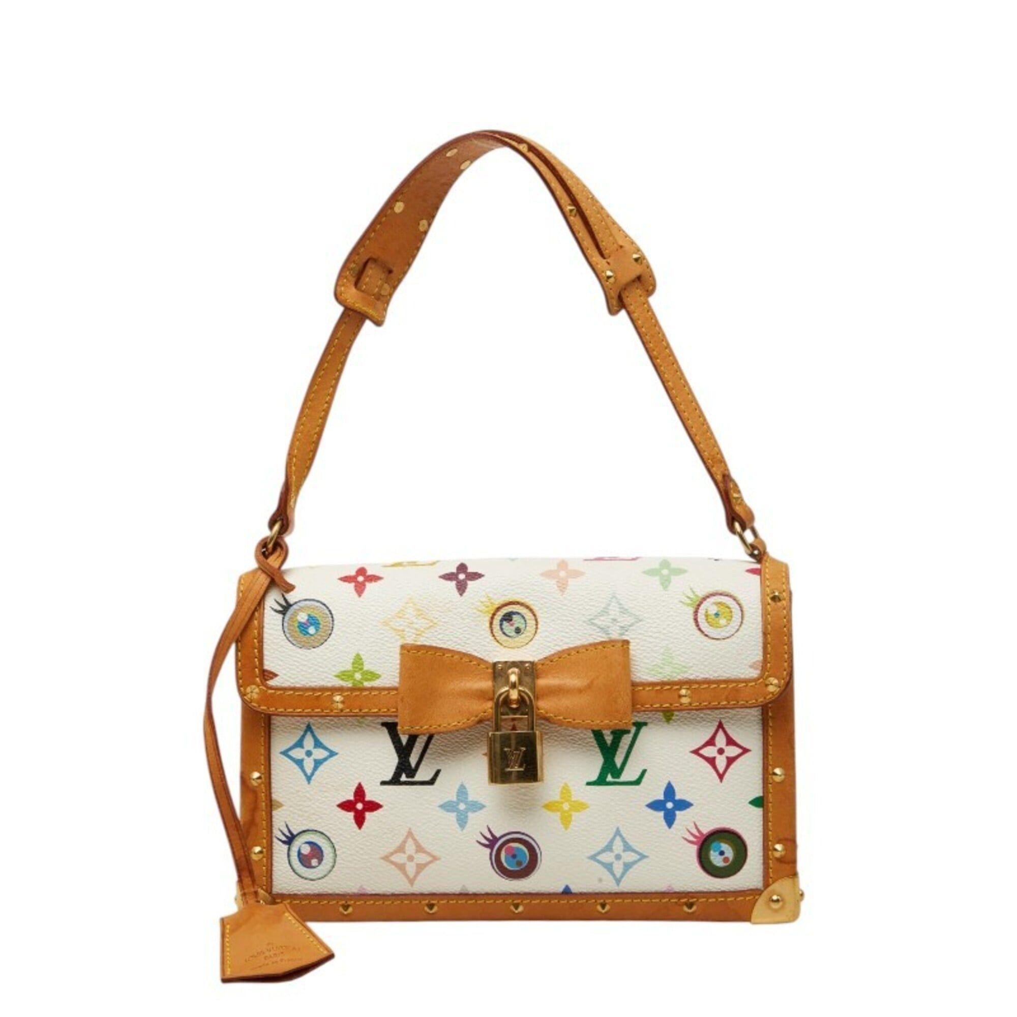 Louis Vuitton Louis Vuitton I Love Monogram Takashi Murakami Pochette Miss You Shoulder Bag M92055 Blanc White Leather Women's LOUIS VUITTON Size ONE SIZE - 1 Thumbnail