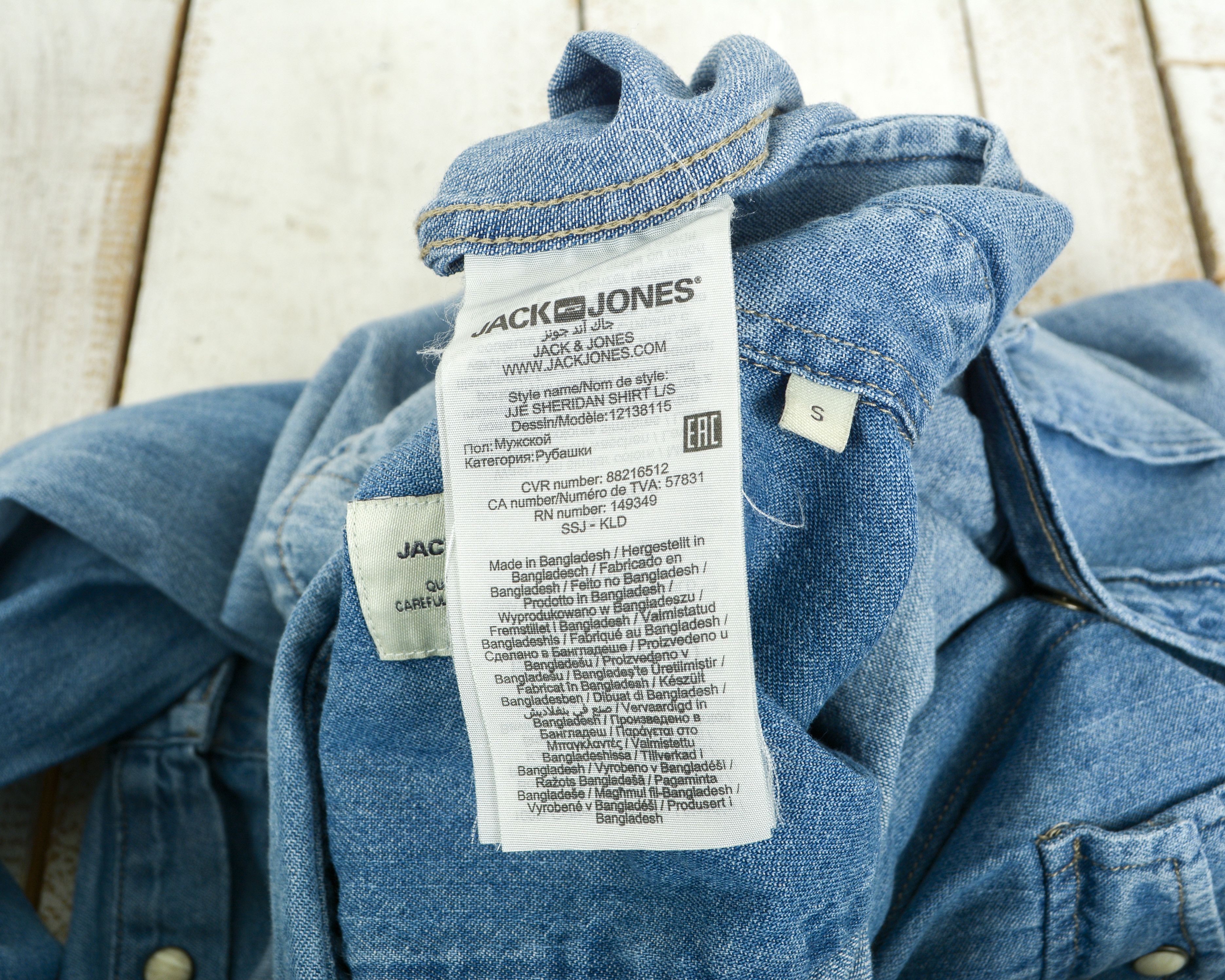 Jack & Jones Casual Shirt Denim Button Up Pockets Top Cotton Collared Size US S / EU 44-46 / 1 - 7 Thumbnail