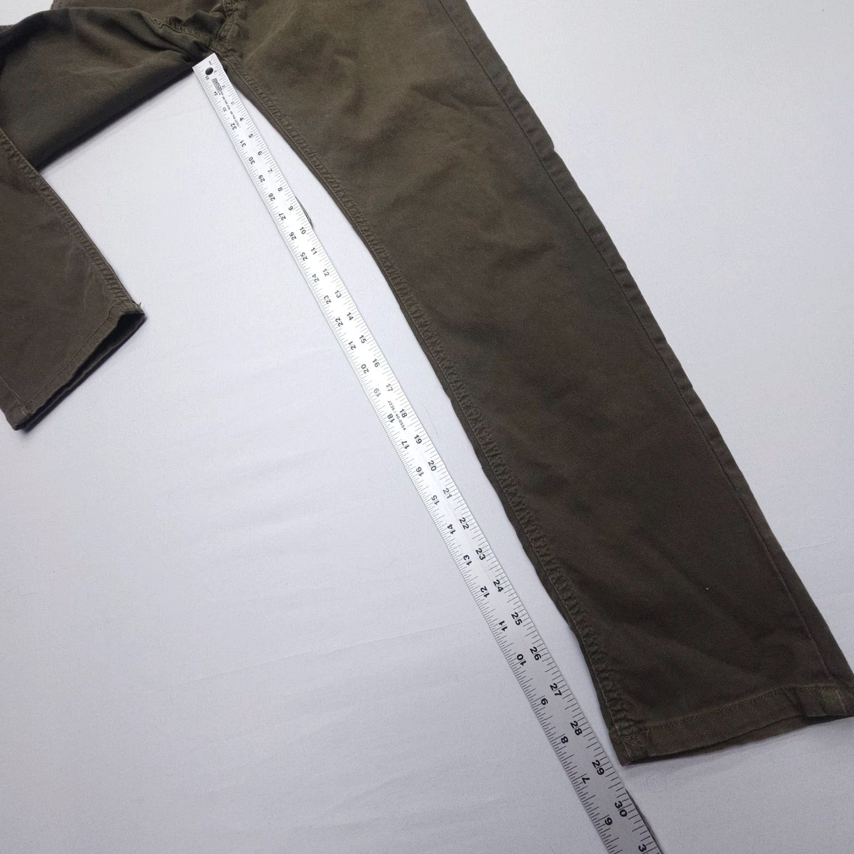 Vintage ALBERTO Slim Chino Pants Mens 31 Green Light Cotton 29" Inseam Button Fly Slim Straight Mens Clothing Casual Business 90s? Size US 31 - 6 Thumbnail