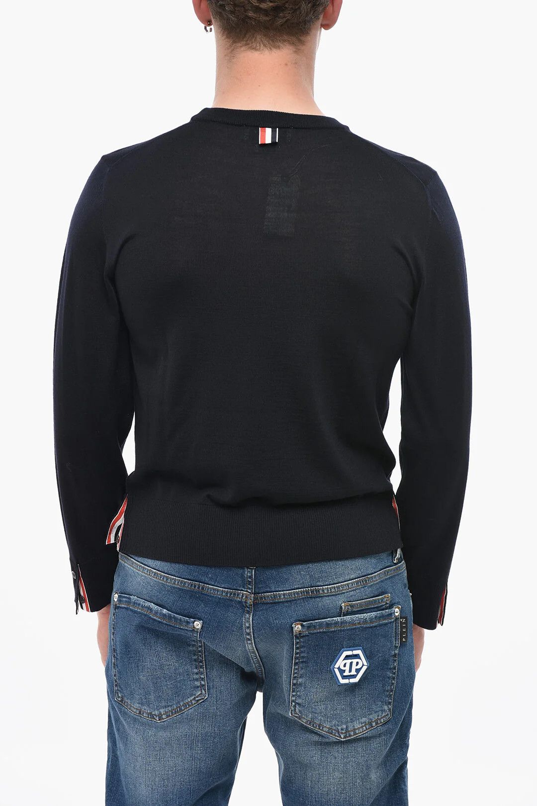 Thom Browne og1mm0426 Relaxed-Fit Virgin Wool Crewneck Sweater in Blue Size US L / EU 52-54 / 3 - 2 Thumbnail