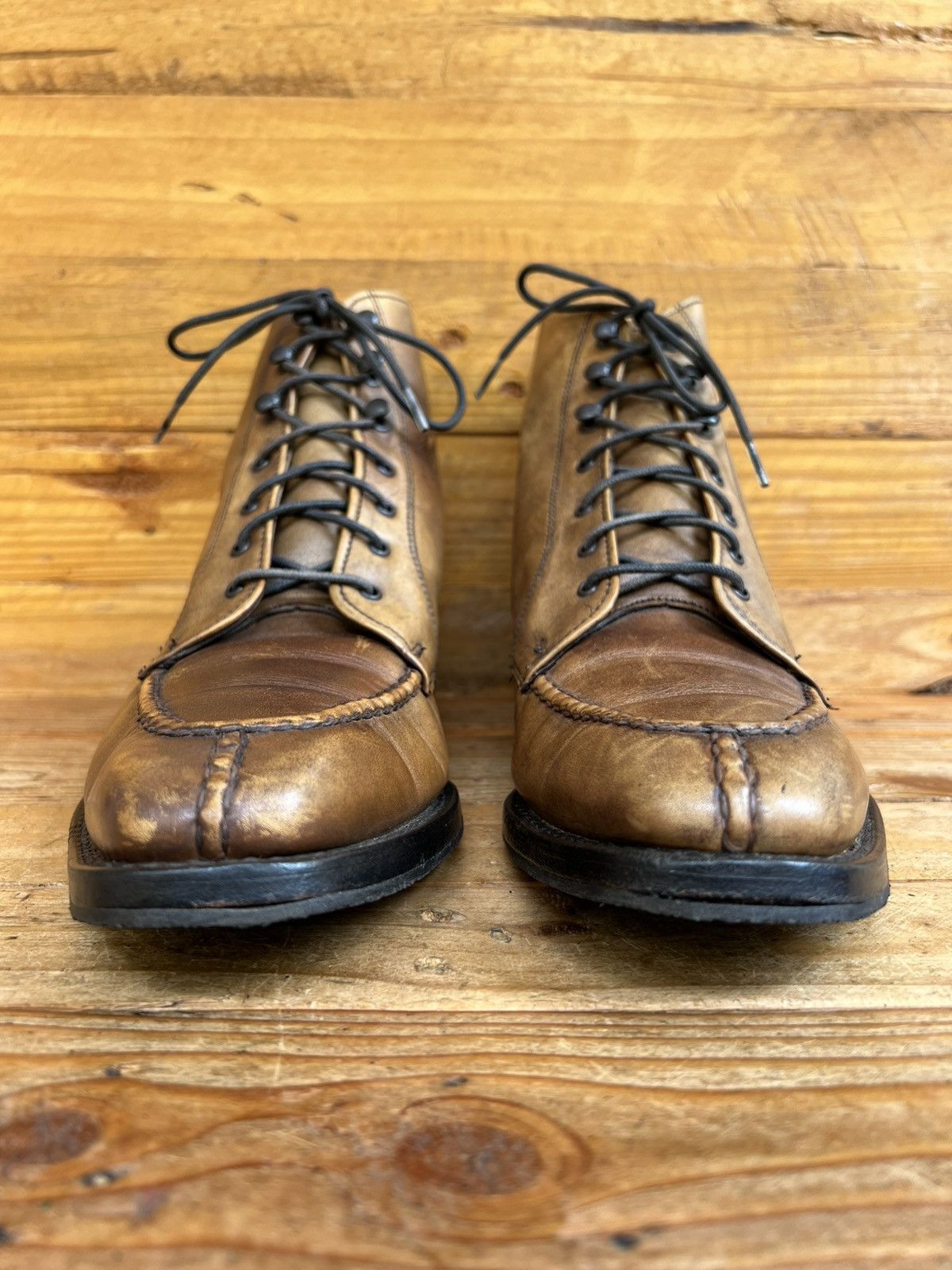 Allen Edmonds Allen Edmonds Portland Brown Leather Lace Up Split Toe Boot Size US 7.5 / EU 40-41 - 2 Thumbnail