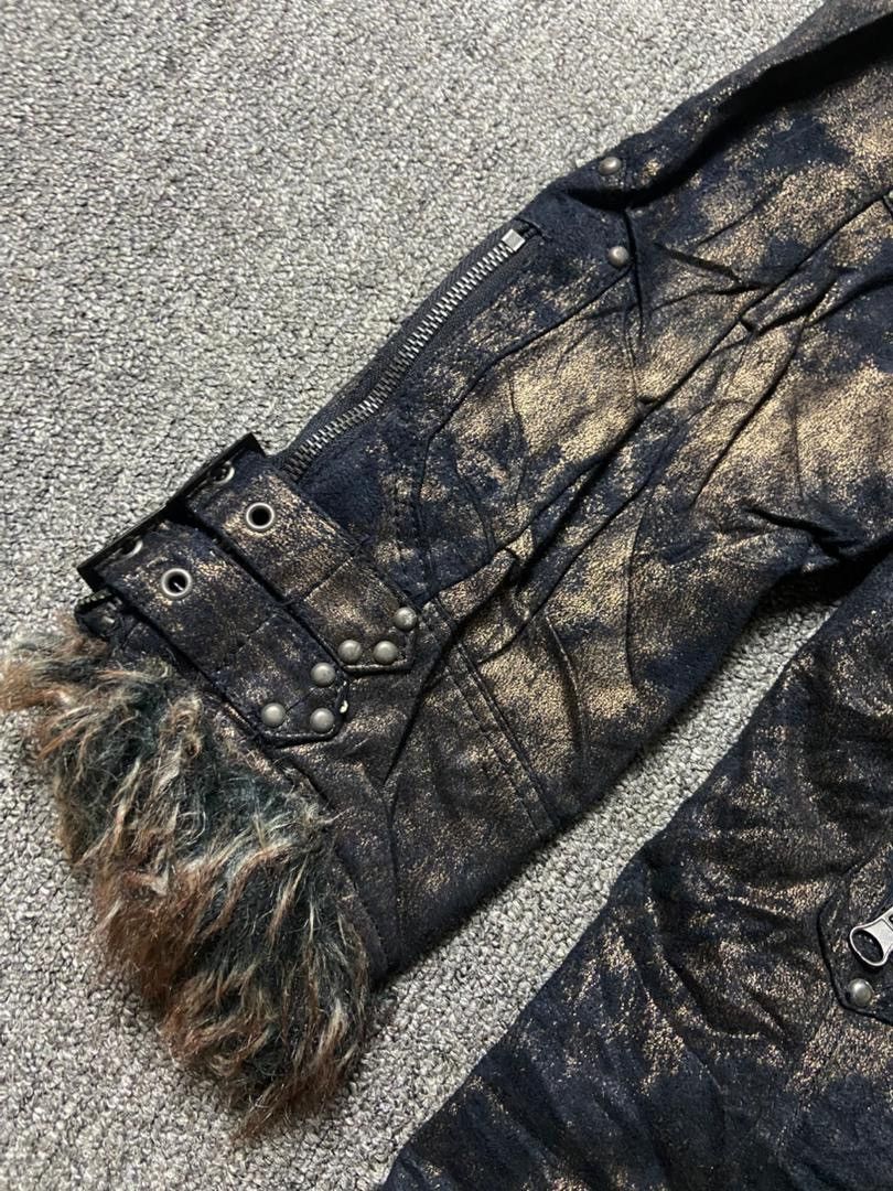 In The Attic In The Attic Distressed Faux Fur Trimmed Jacket (185) Size US L / EU 52-54 / 3 - 9 Thumbnail