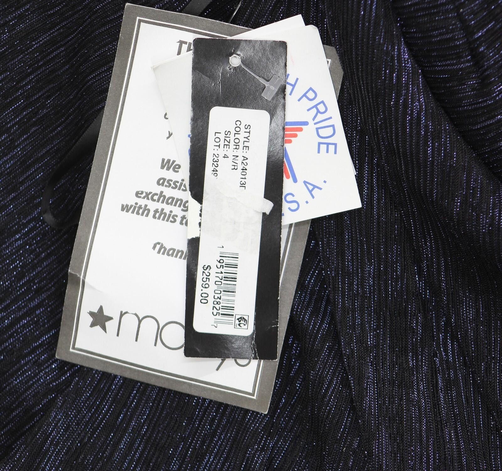 Other Betsy & Adam Metallic Cape Gown A24013d Navy Blue / Royal 4 Size S / US 4 / IT 40 - 4 Thumbnail